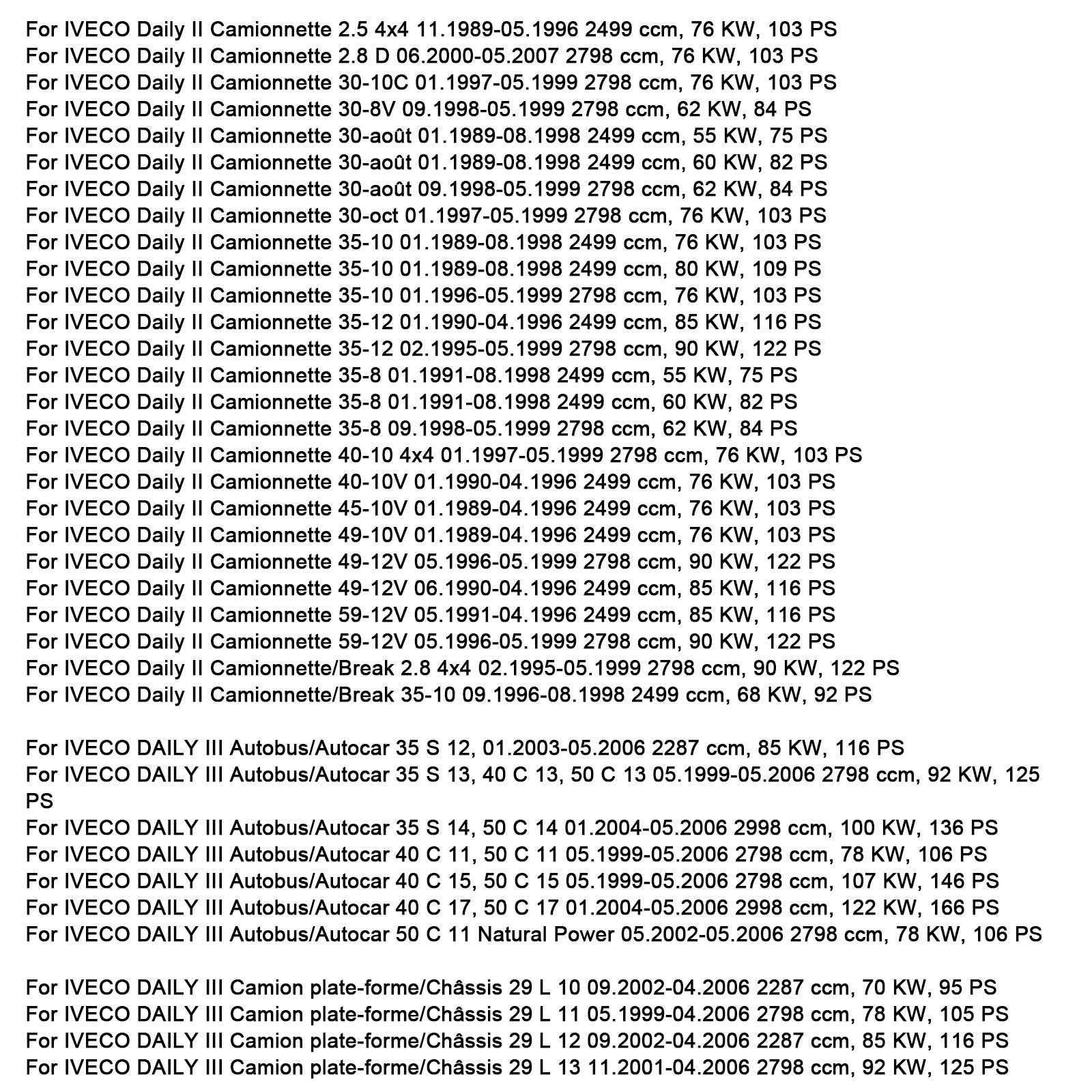 1989-2006 Iveco Daily II III Autobus Autocar Fuse Box 2997086 4838244