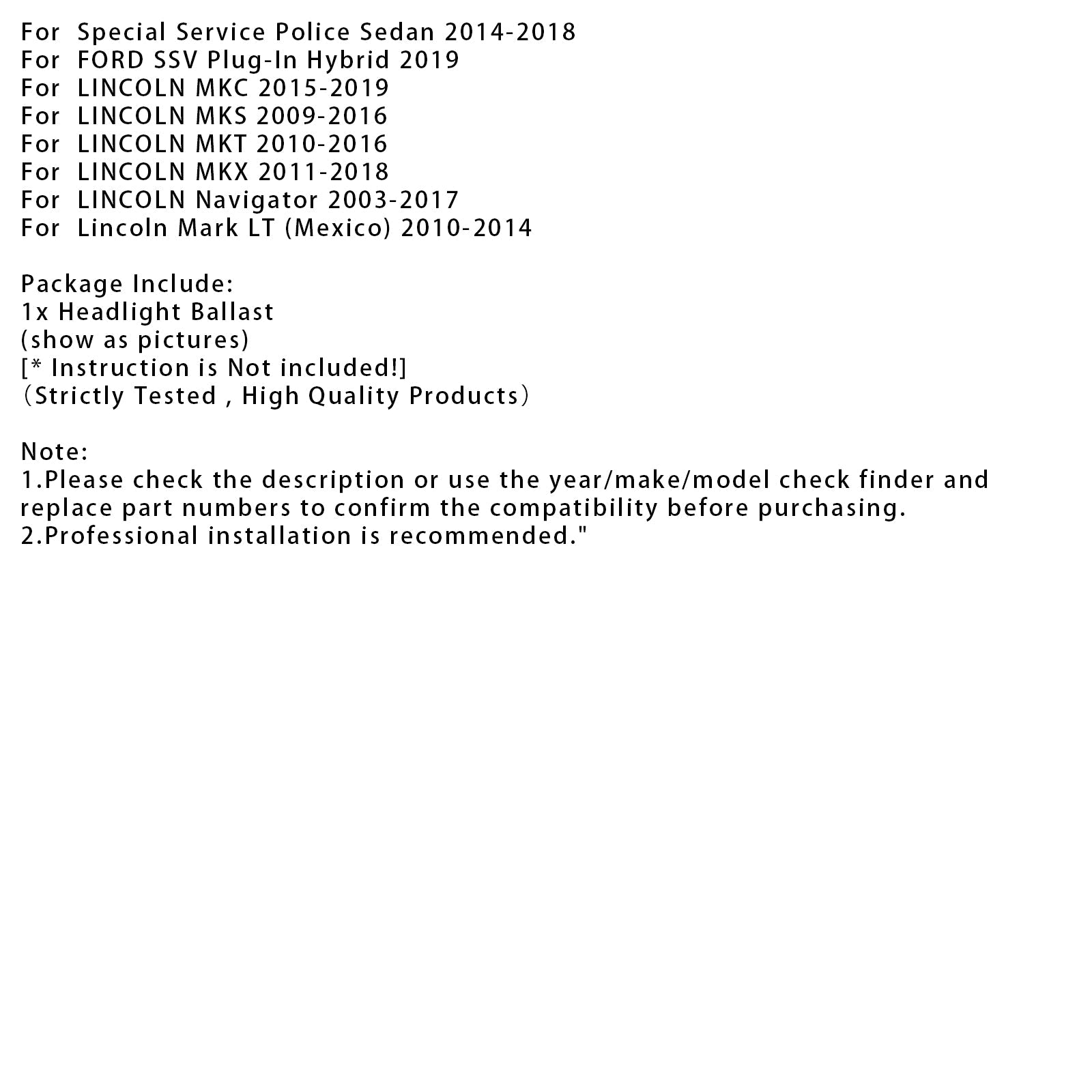 Xenon HID Ballast Control Unit Module 8A5Z13C170A For Lincoln MKC MKS Navigator