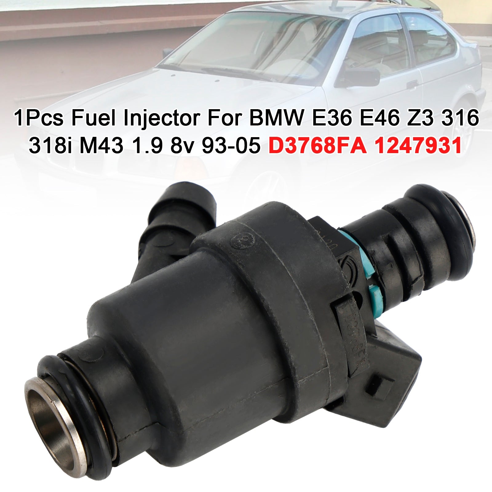 1Pcs Fuel Injector For BMW E36 E46 Z3 316 318i M43 1.9 8v 93-05 D3768FA 1247931