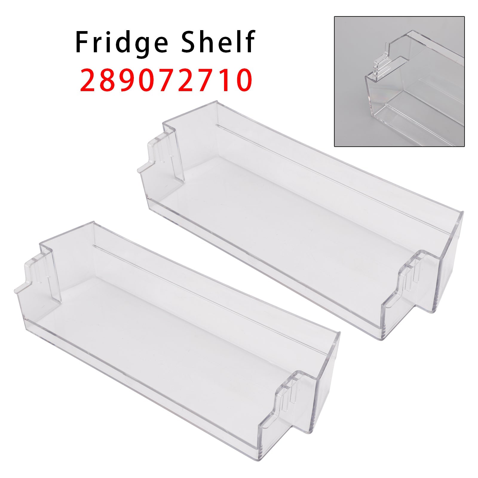 2PCS Fridge Shelf Grey Clear Middle Or Top Door Bin 306mm For Dometic Caravan 289072710