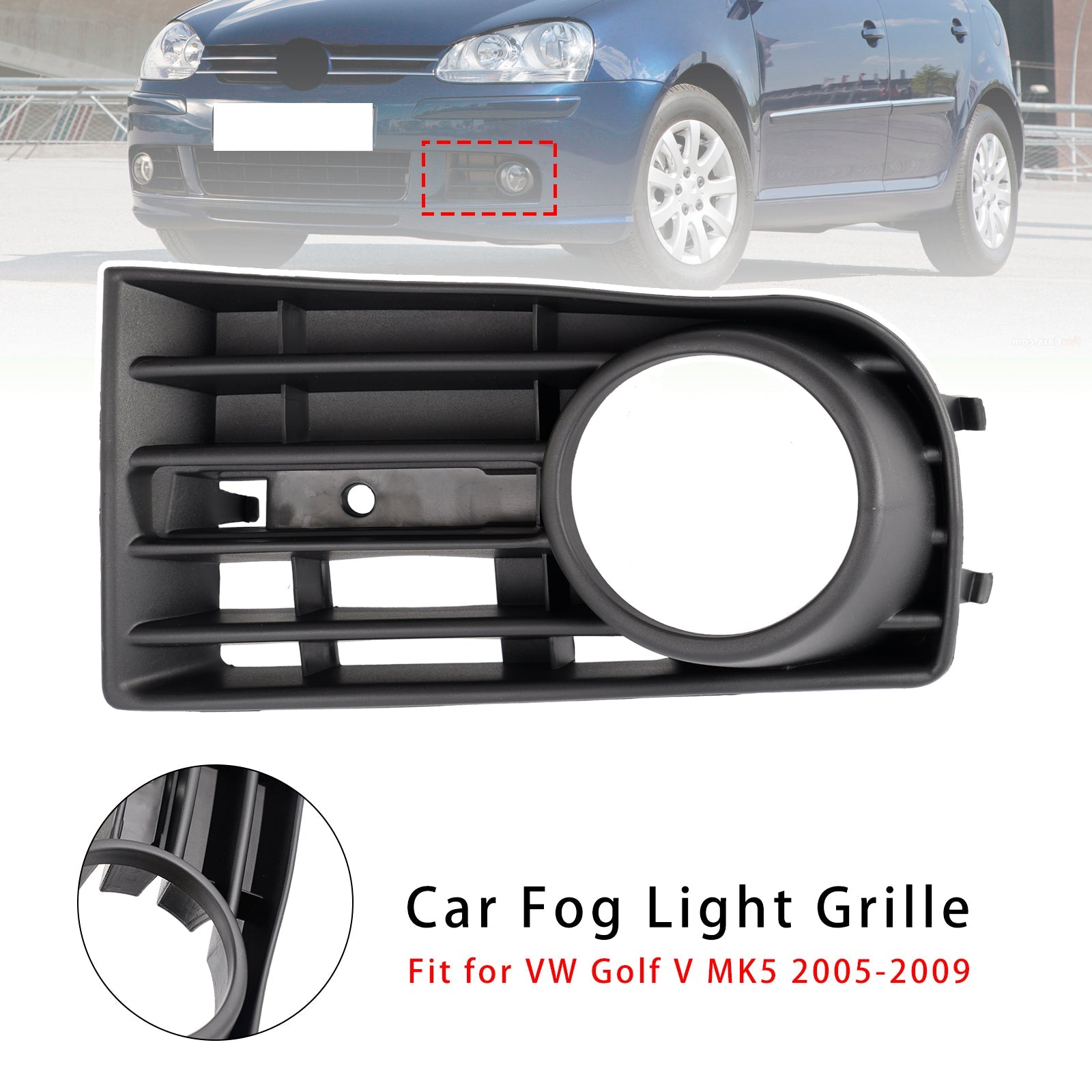 2003-2009 VW Golf V MK5 Front Left Side Bumper Grille Fog Light Grill 1K0853665B