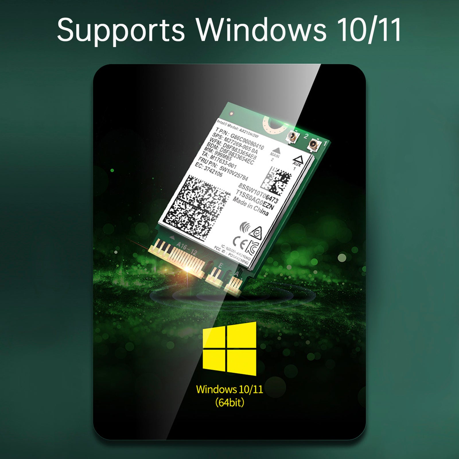 AX210 모듈 Bluetooth 5374Mbps 고속 기가비트 네트워크 카드는 WIFI6을 지원합니다.