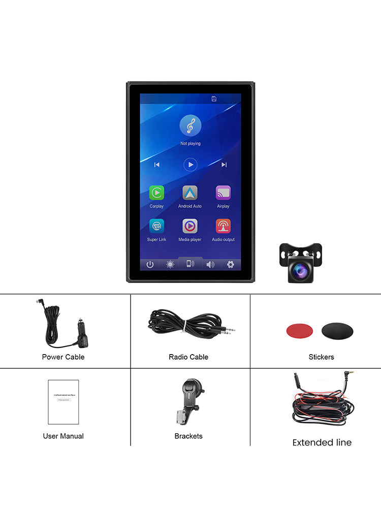 7-inch Full Touch Screen Apple CarPlay Horizontal Vertical Switching 12 LED Camera