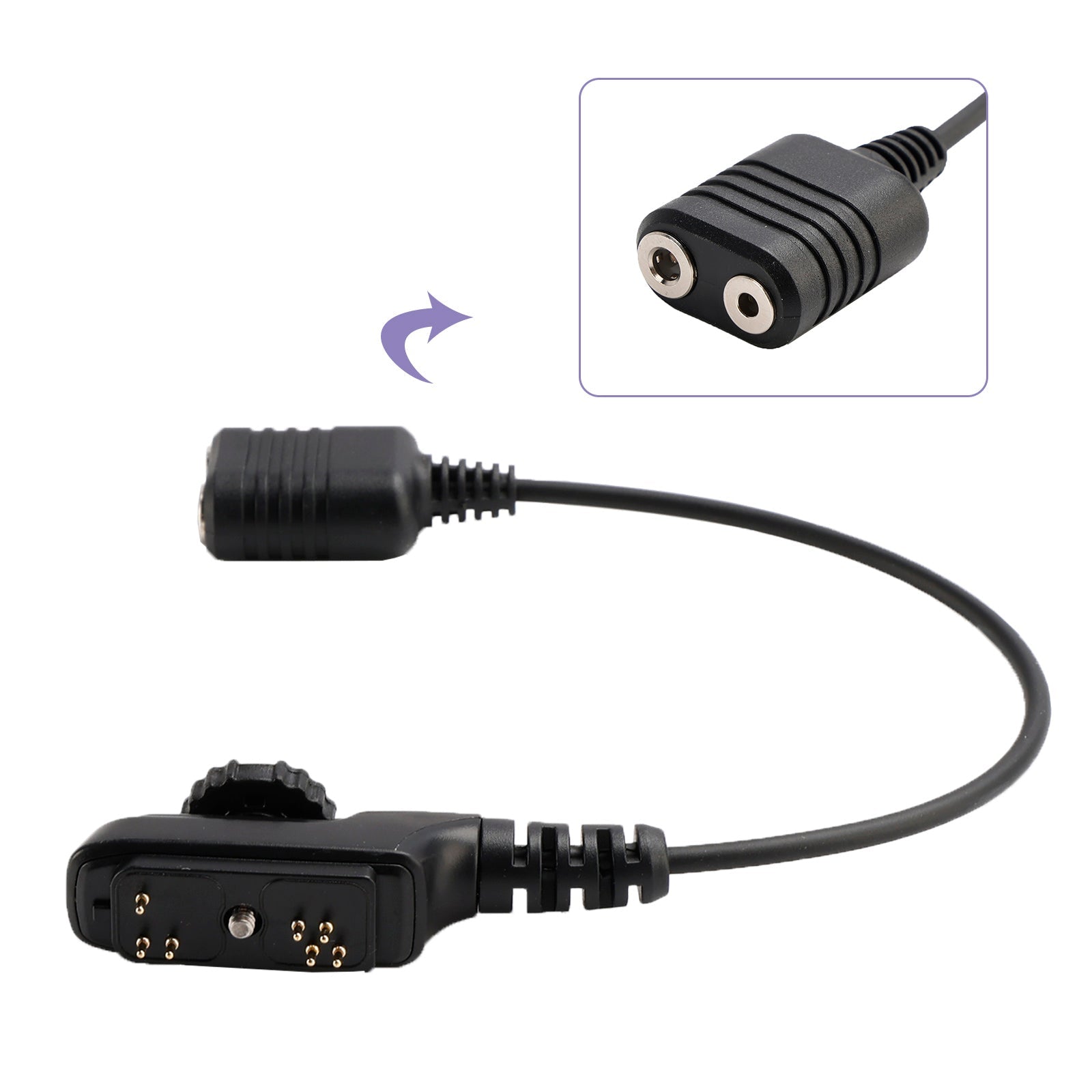 K Interface Headset Port Converter Cable for Hytera HYT PD780 PD700 PD980 PD788G