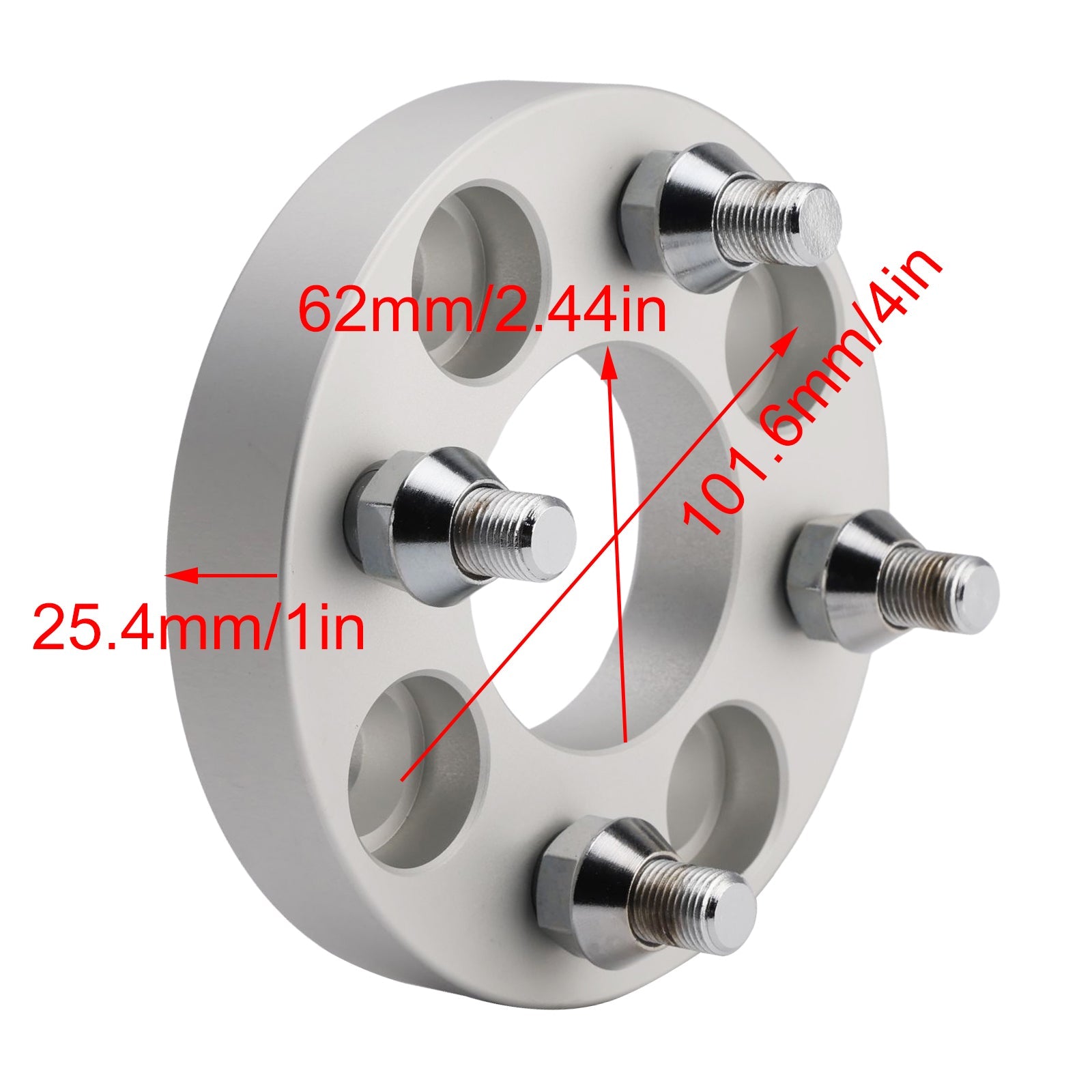 1" Wheel Spacers Kit Cable Golf Carts Lug Nuts Silver For Yamaha Club Car Ezgo