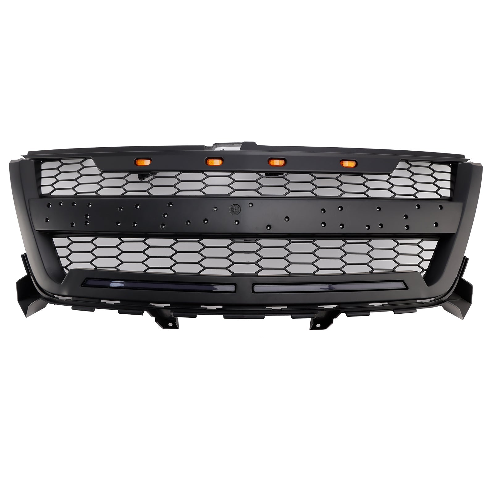 Matte Black Front Bumper Grille Grill Fit Chevy Colorado 2016-2020 W//LED