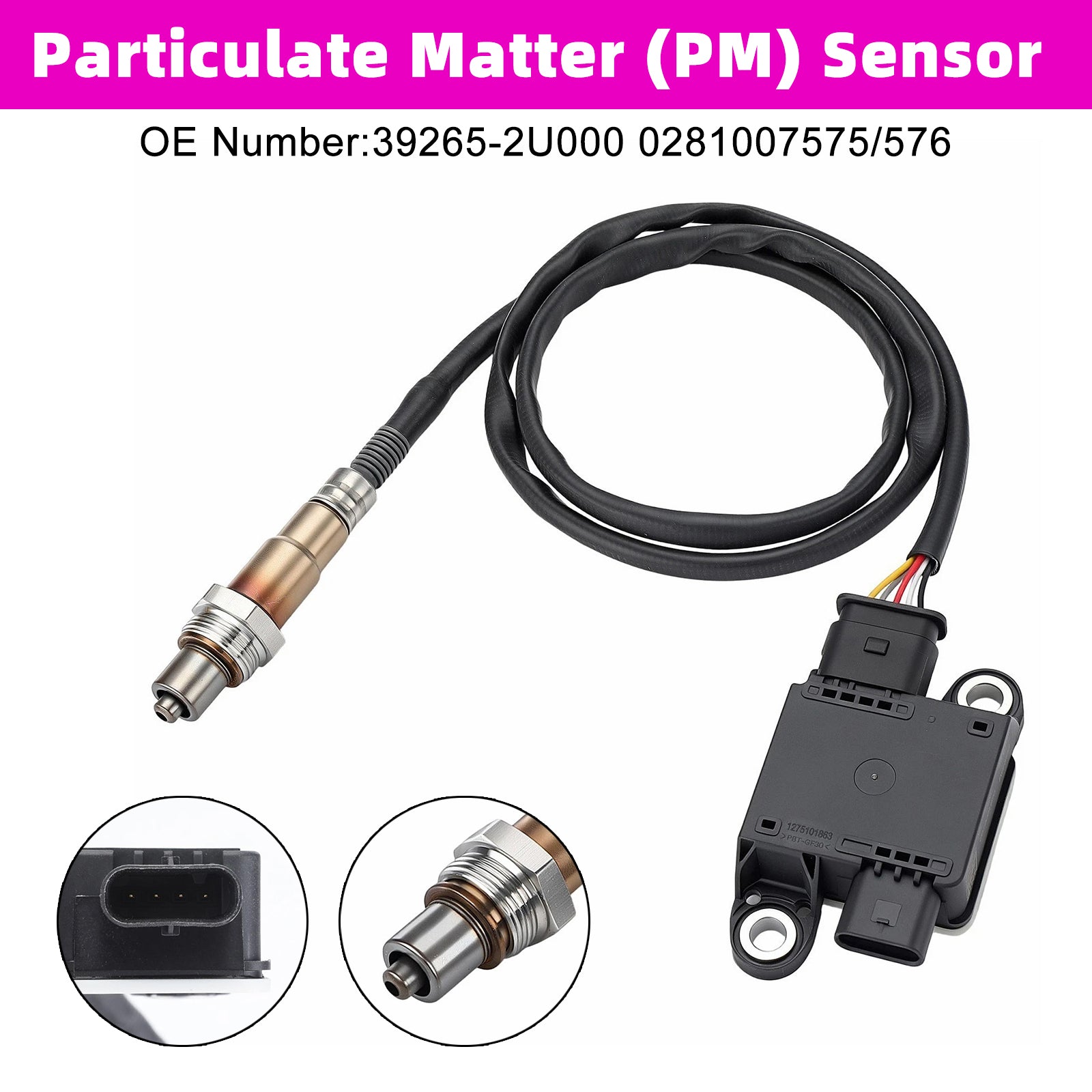 11/2020-on For Hyundai Kona (OS, OSE, OSI) 1.6 CRDi Hybrid 48V 1598 100 136 SUV Particulate Matter (PM) Sensor 39265-2U000