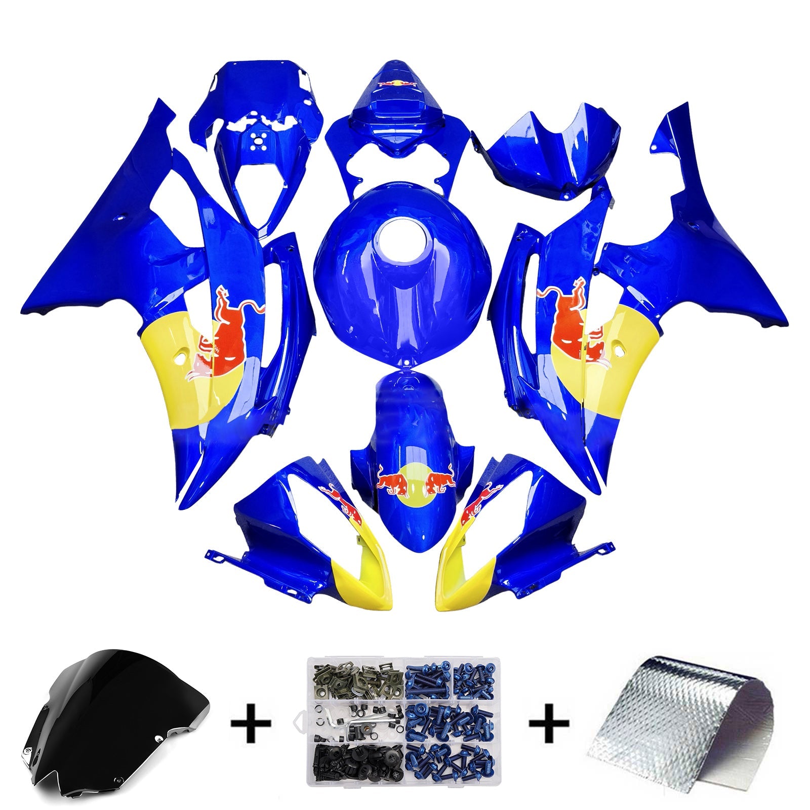 Injection Fairing Kit Bodywork Plastic ABS For Yamaha YZFR6 YZF-R6 2008-2016