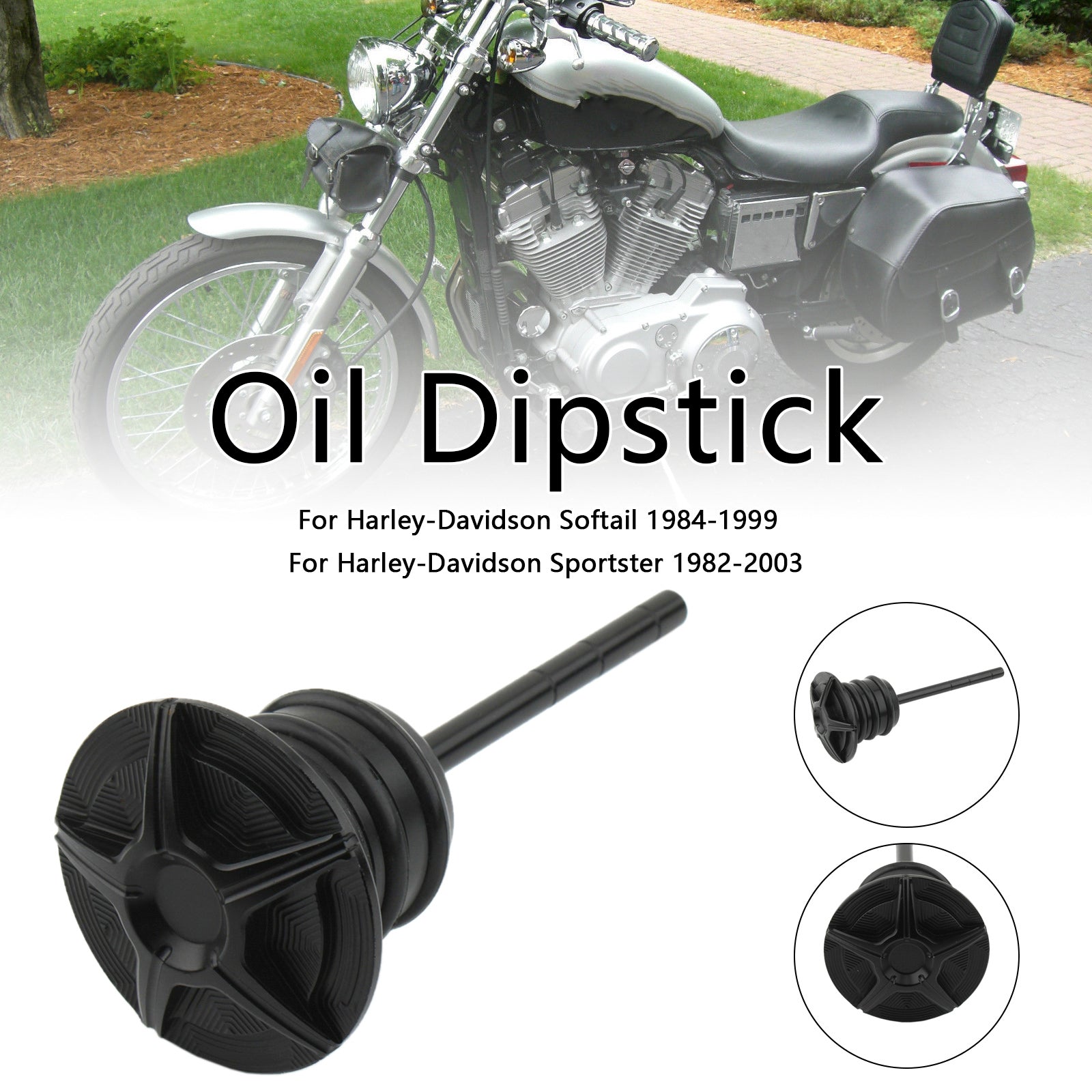 Oil Dipstick Tank Cap Plug For Softail 84-99 Sportster 82-03