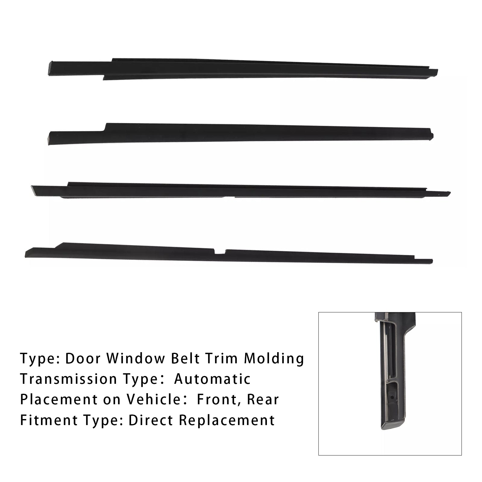 2001-2005 Toyota Lexus IS300 4PCS Front+Rear Door Window Belt Trim Molding