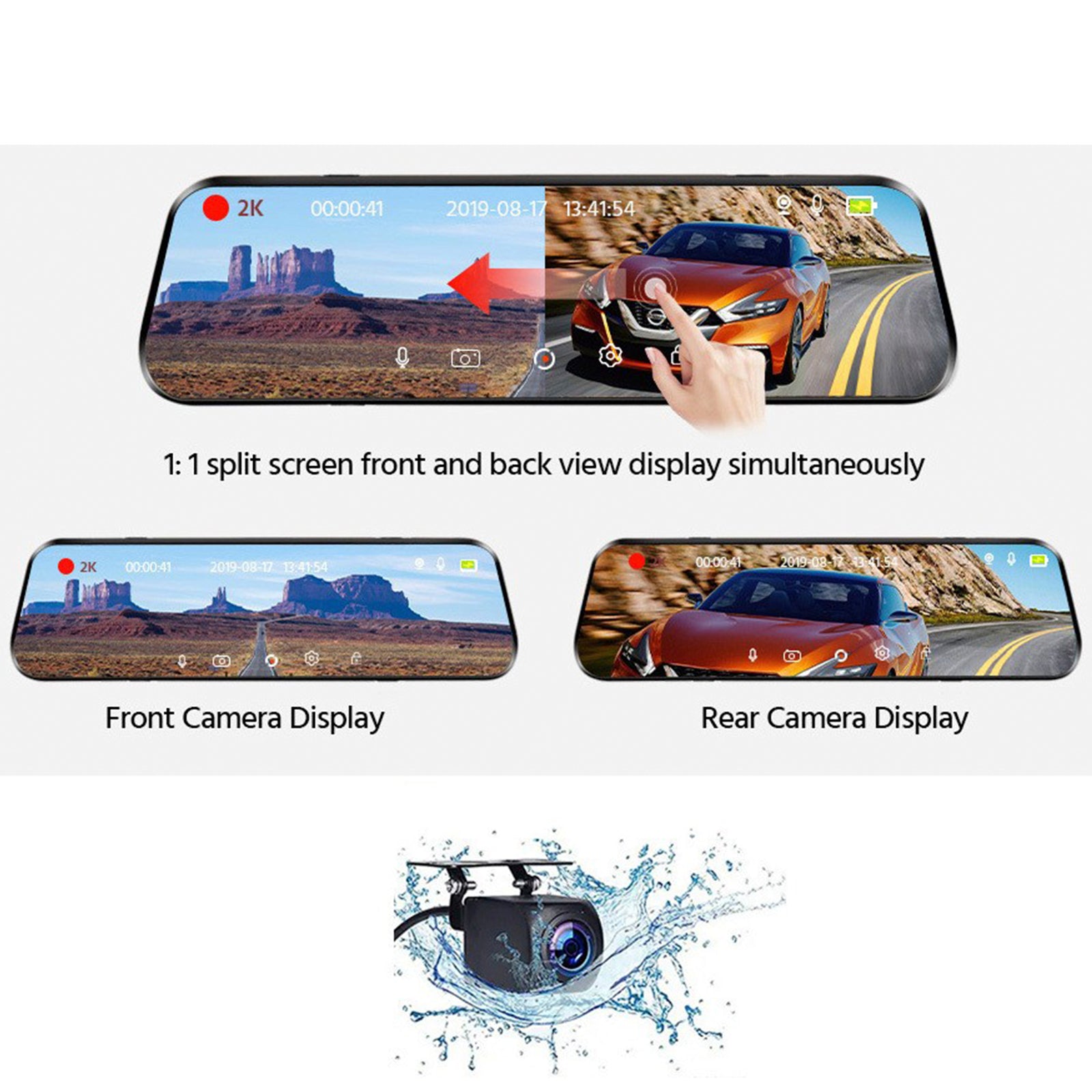 10-inch Full Screen HD 1080P Rearview Mirror Streaming Media Driving Recorder