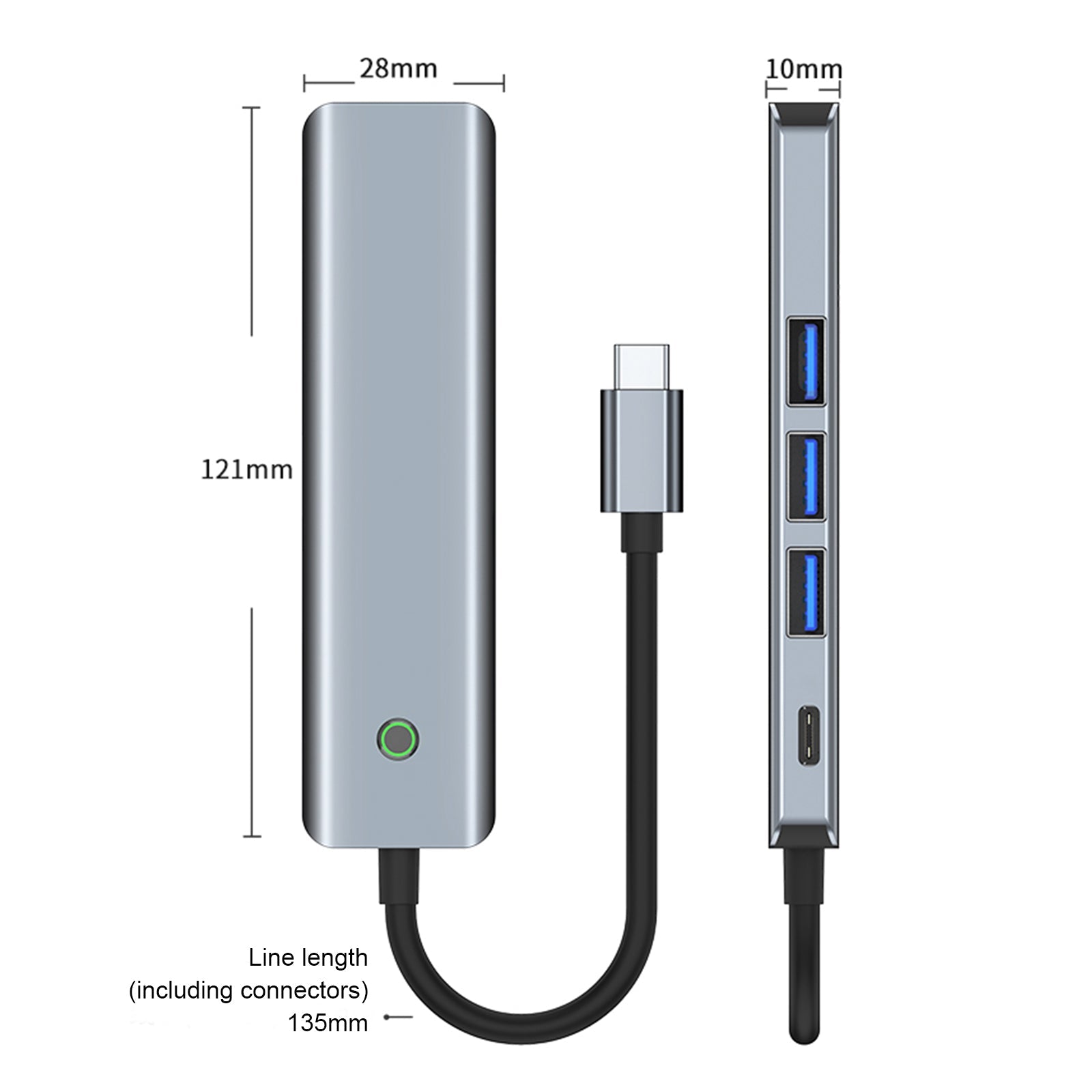 5 in 1 TYPE-C USB3.0 HDMI PD100W Interface Hub Adapter Dock for MacBook iPad 15