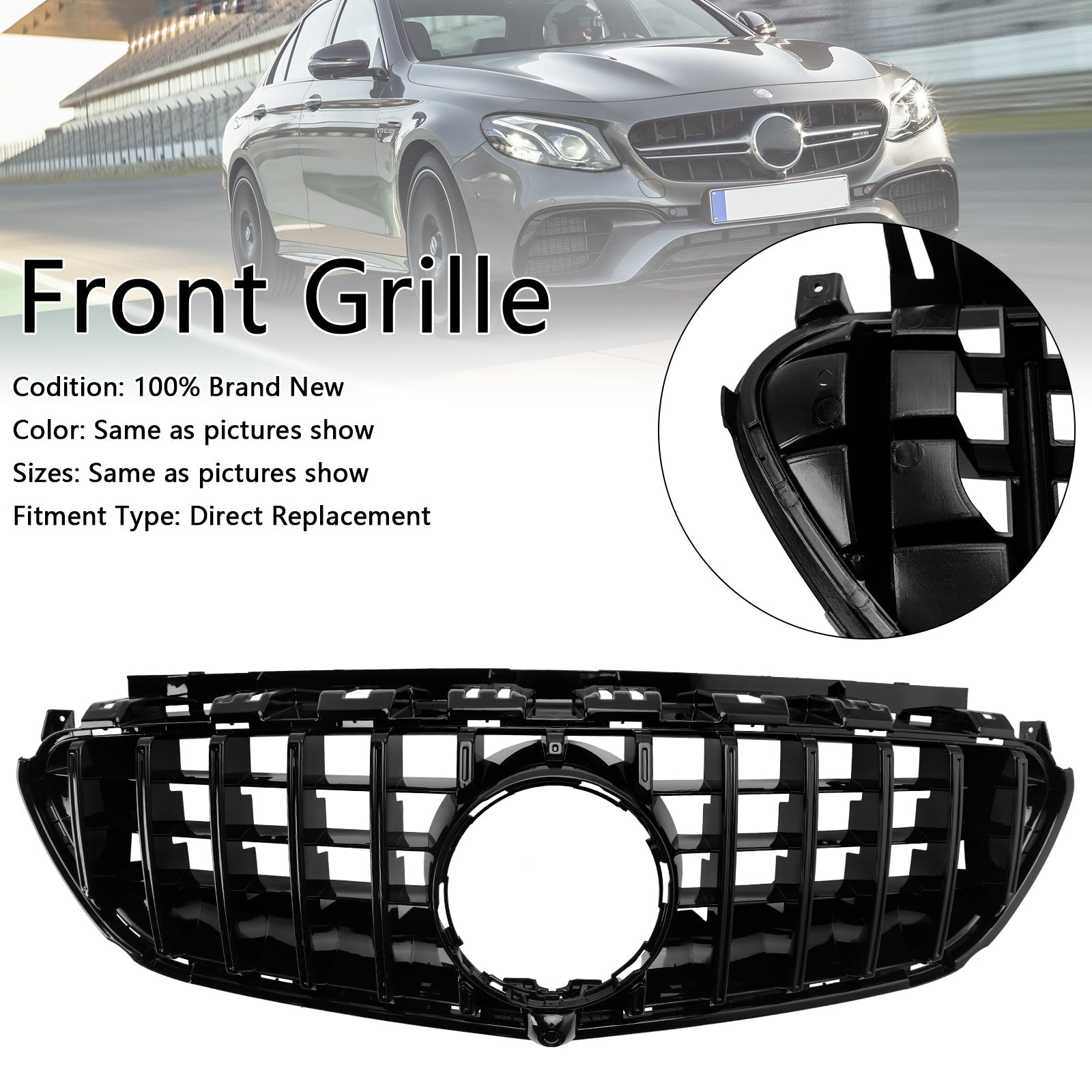 Front Bumper Grille Grill Fit Mercedes Benz W213 E63 E63S AMG 2016-2020 Only