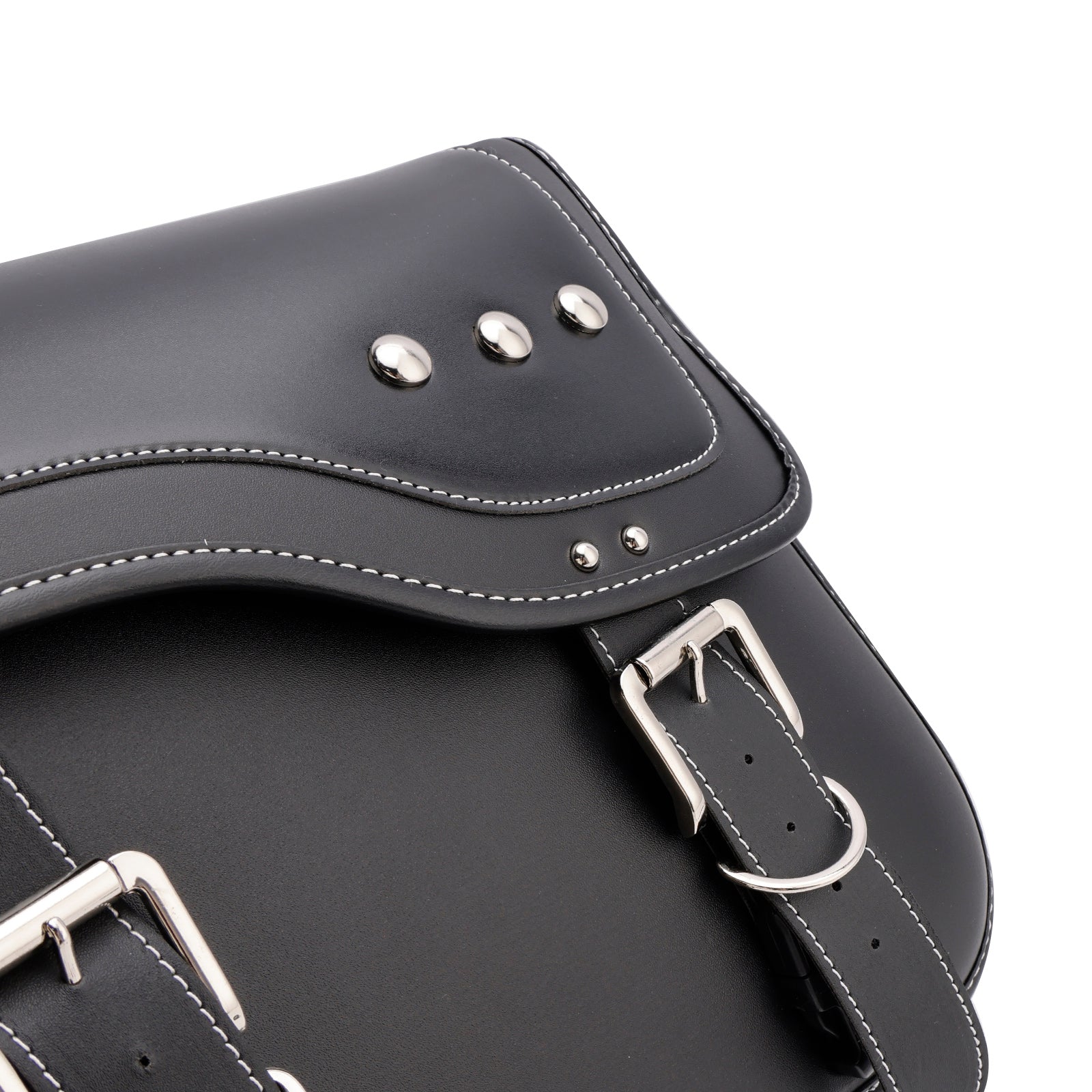 Universal Saddlebag Side Storage Tail Bag Pu Luggage Black 28L For Motorcycle