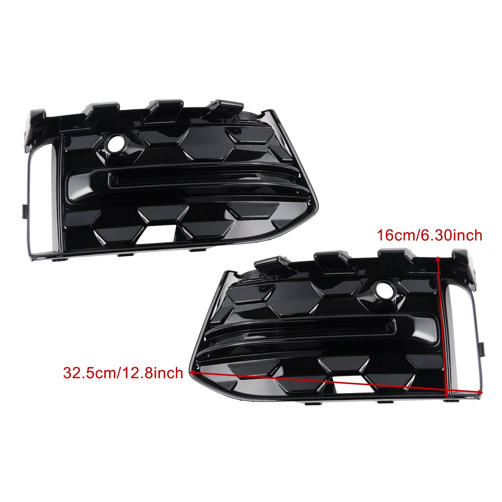 2023+ Audi A6 C8PA S-Line S6 2PCS Front Bumper Fog Light Grille Trim Black
