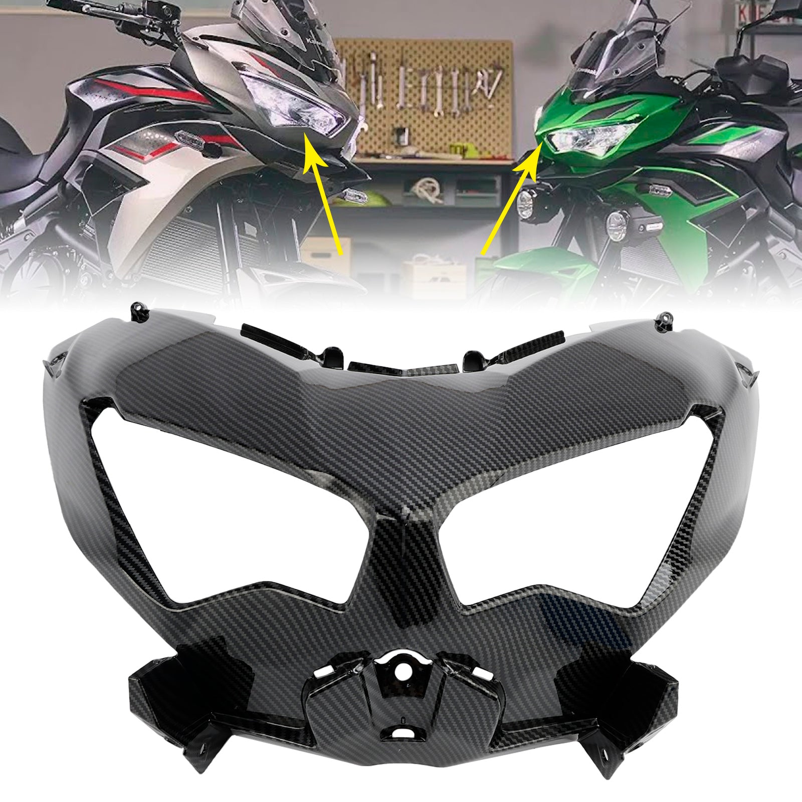 Front Nose Headlight Cover Fairing For Kawasaki Versys 650 KLE650 2022-2024