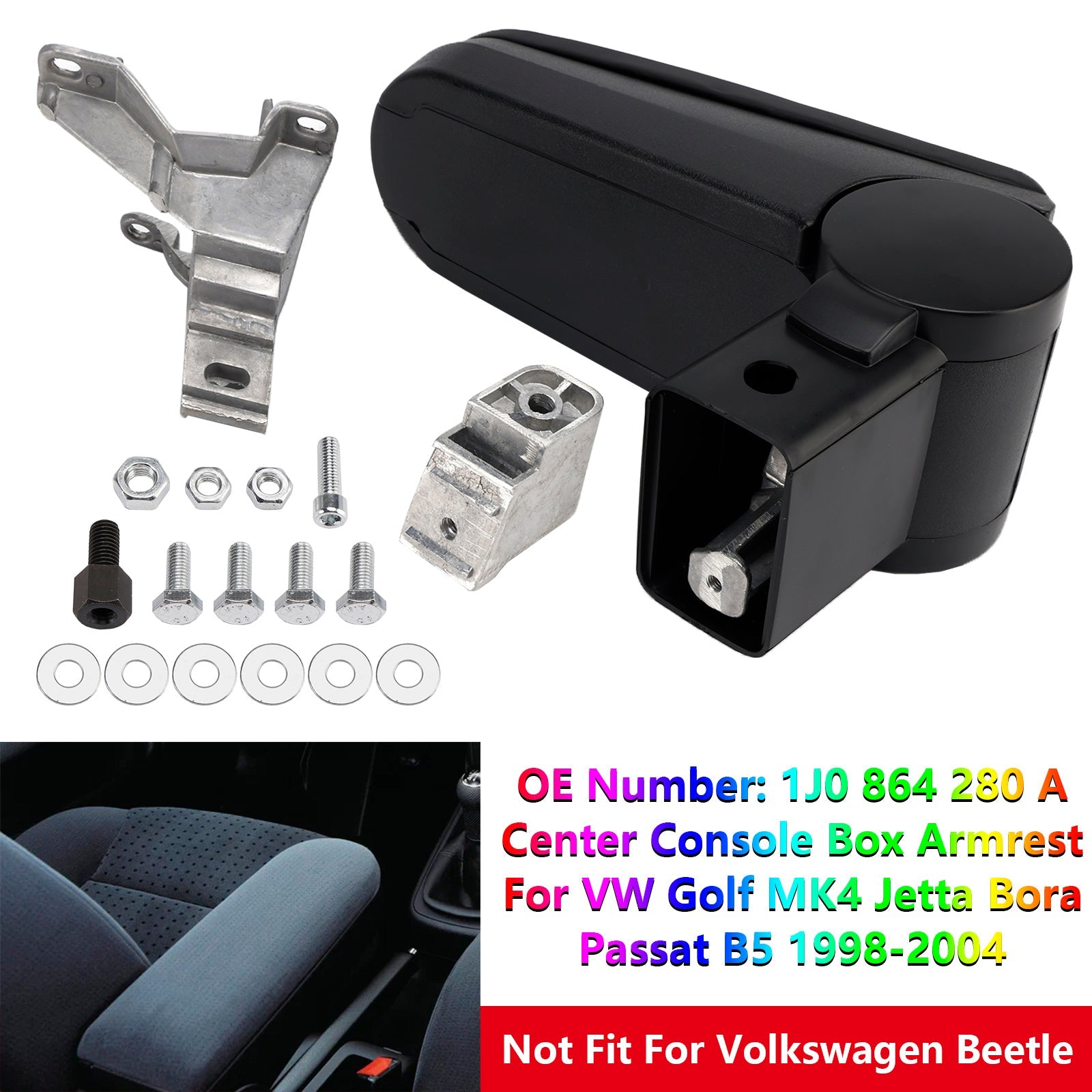 1998-2004 VW Golf MK4 Jetta Bora Passat B5 Center Console Box Armrest 1J0 864 280 A