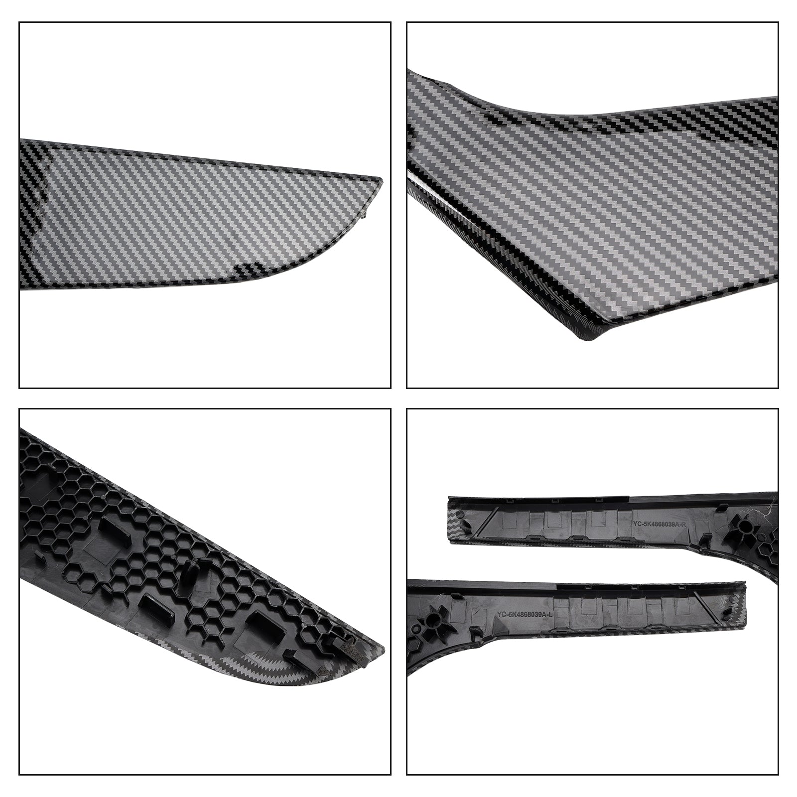 2pcs Left & Right Inner Door Handle Trim Cover For VW Golf 6 MK6 2009-2013