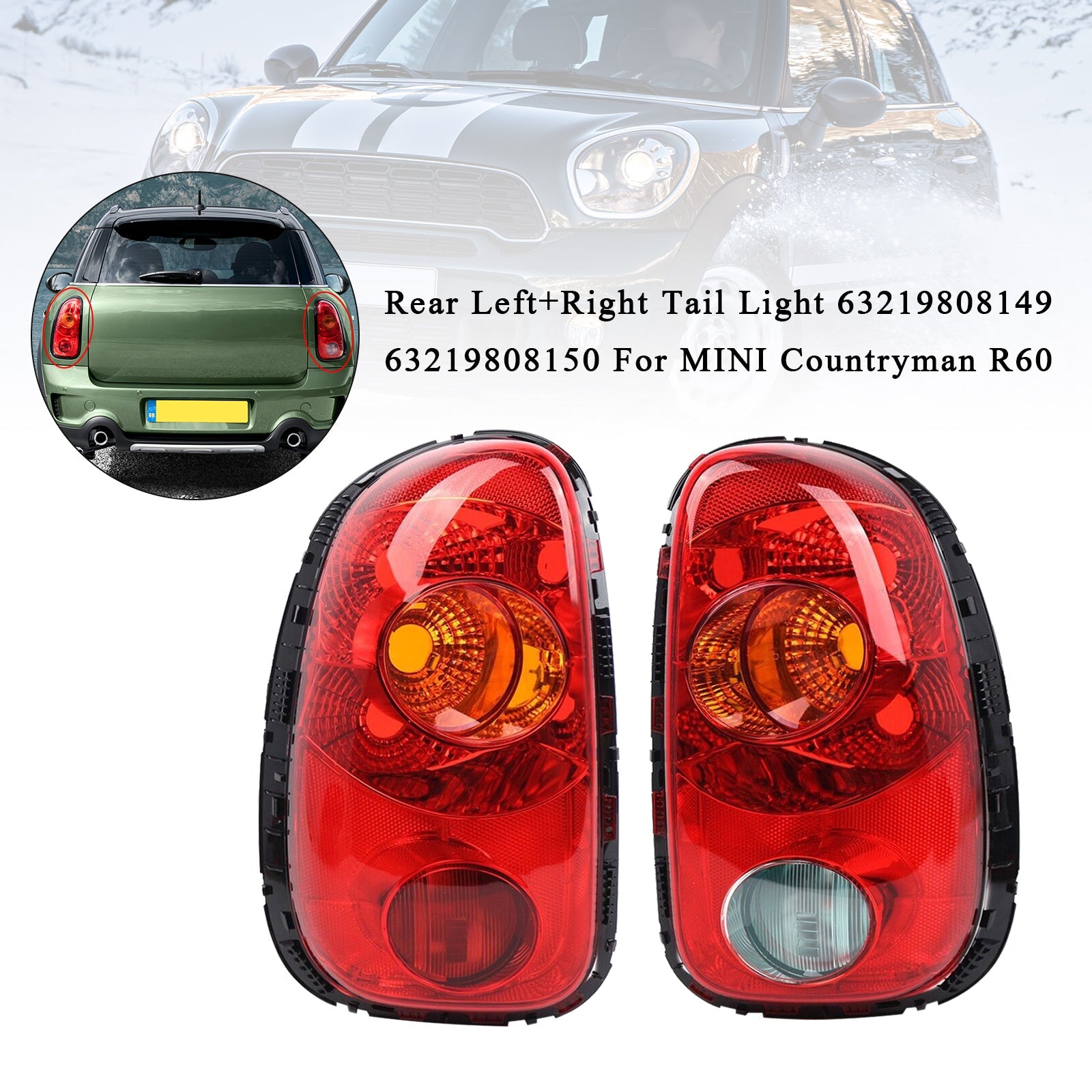 MINI Countryman R60 خلفي يسار + ضوء خلفي يمين 63219808149/150 محرك اليد اليسرى