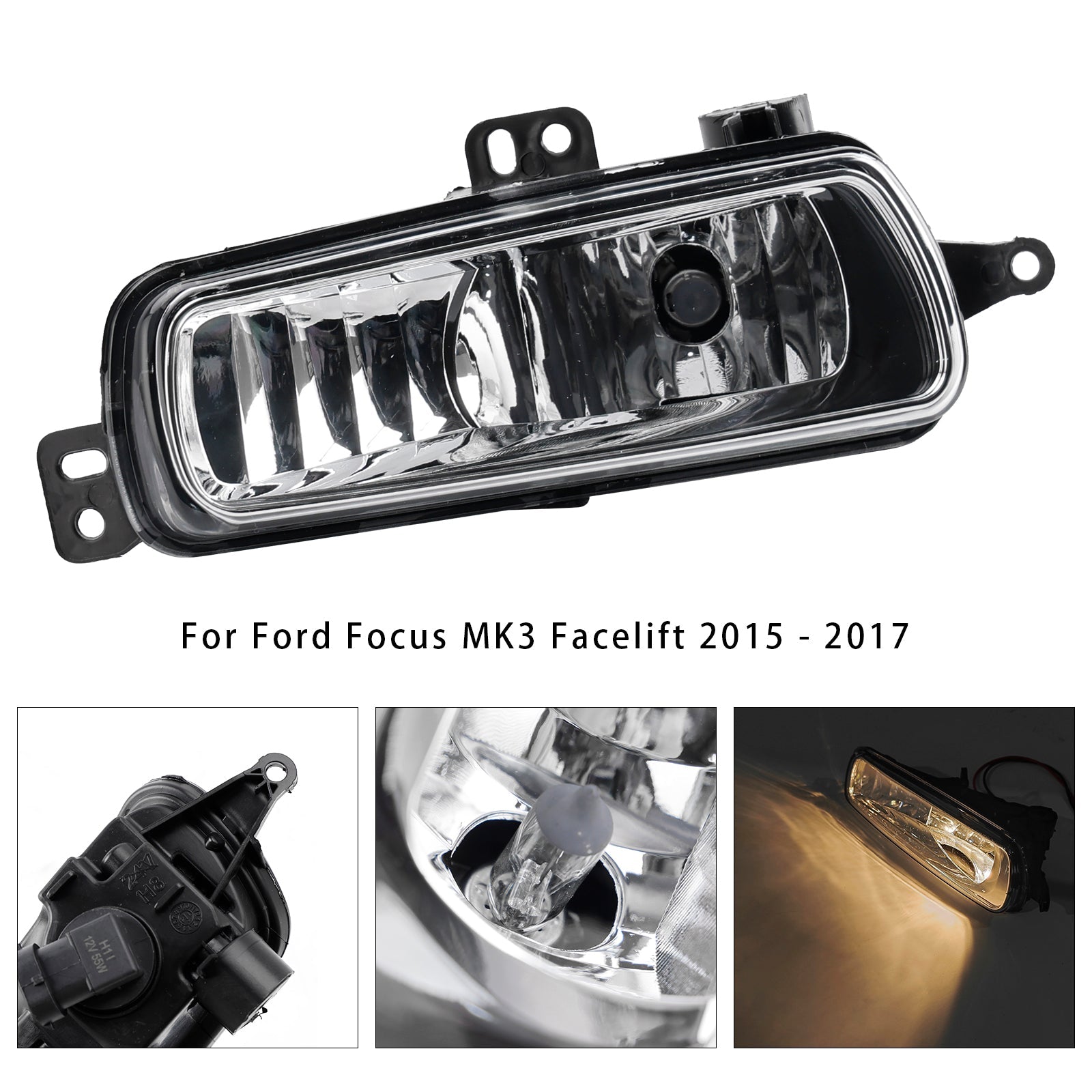 1 Pcs Front Right Fog Light Lamps With Bulbs For Ford Transit MK8 V363 2014-2023