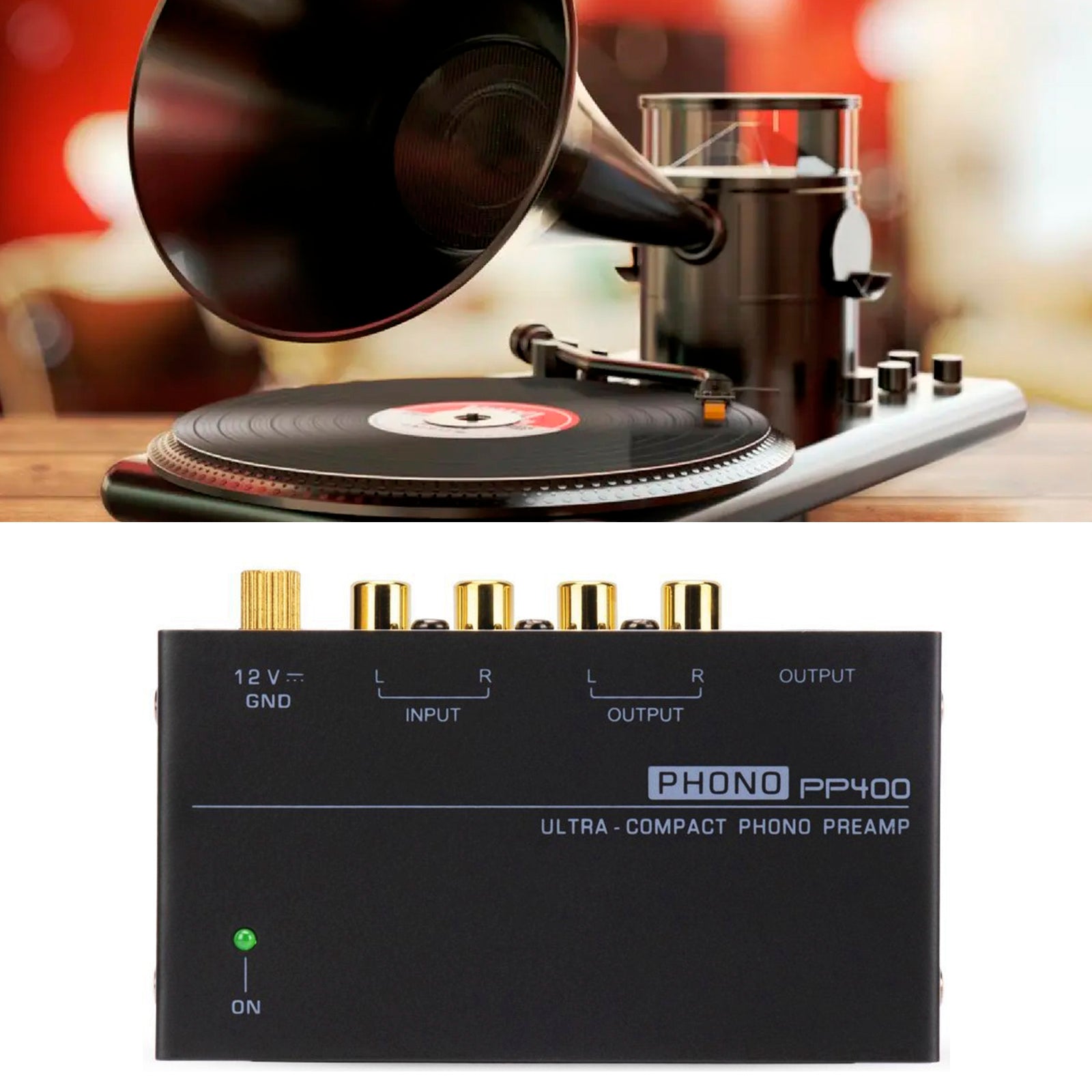 PP400 Ultra-Compact Phono Preamp Preamplifier With RCA 1/4Inch Support TRS Interfaces Preamplificador Phono Preamp