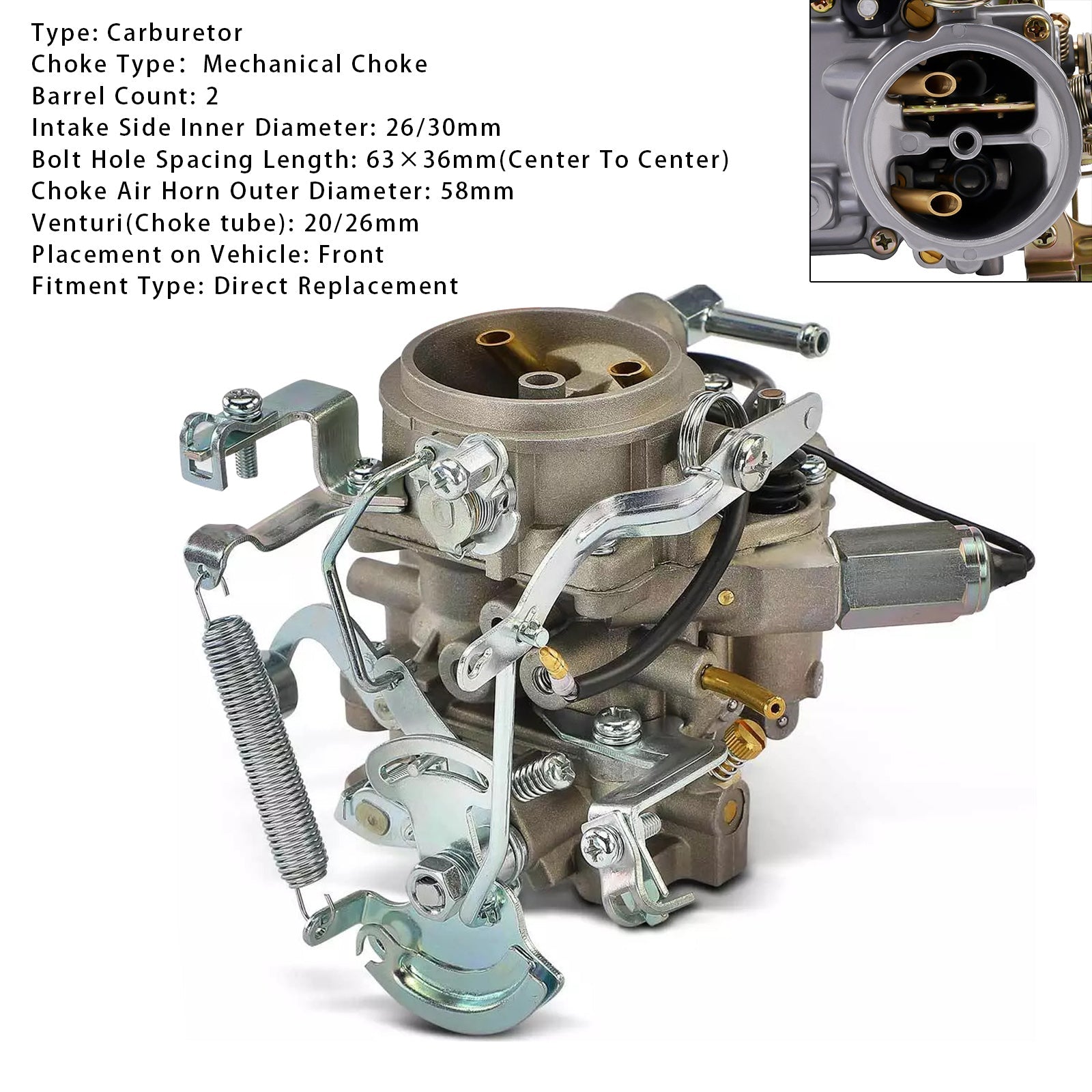 Carburetor 2 Barrel 16010-H6100 For Nissan B210 A14 75-78 Pulsar Base Hatchback