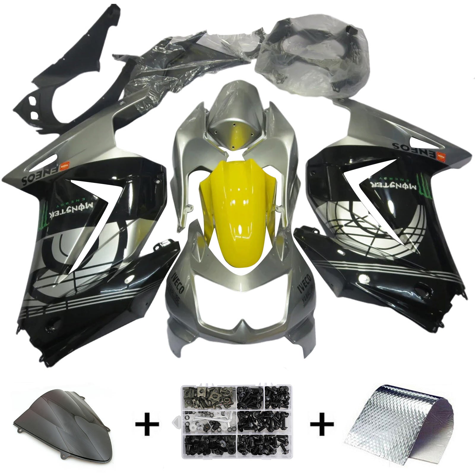 Kawasaki EX250 Ninja250R 2008-2012 Fairing Kit Bodywork Plastic ABS