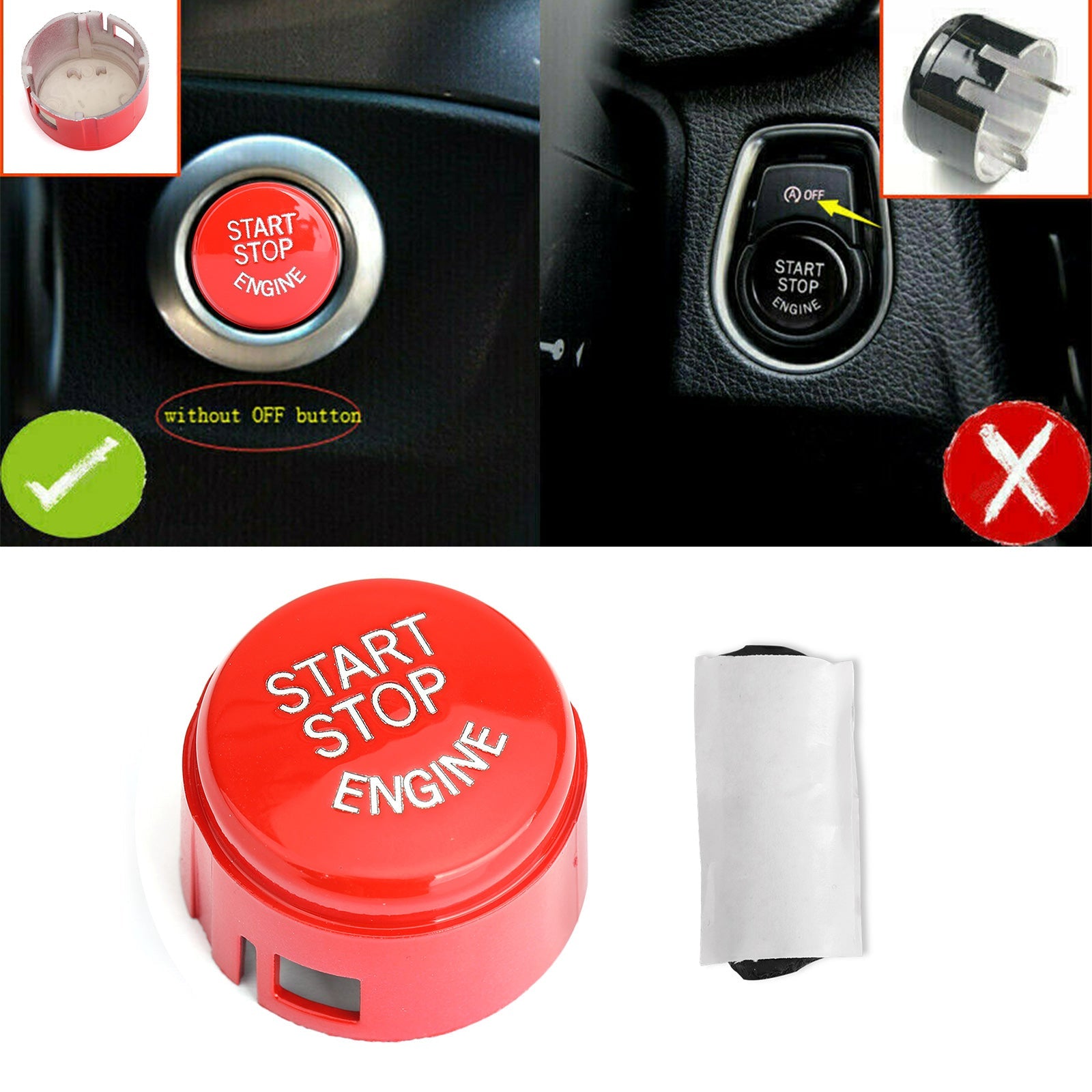 Red Start Stop Engine Push Button Switch Cover For BMW F31 F30 F21 F20 F15 F25
