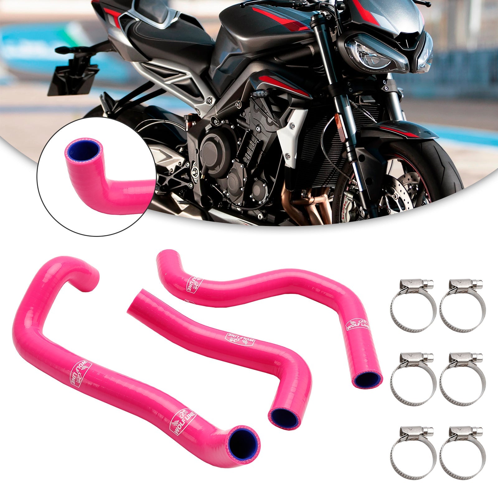 Silicone Radiator coolant Hose kit For Street Triple 765 R RS 2020-2022