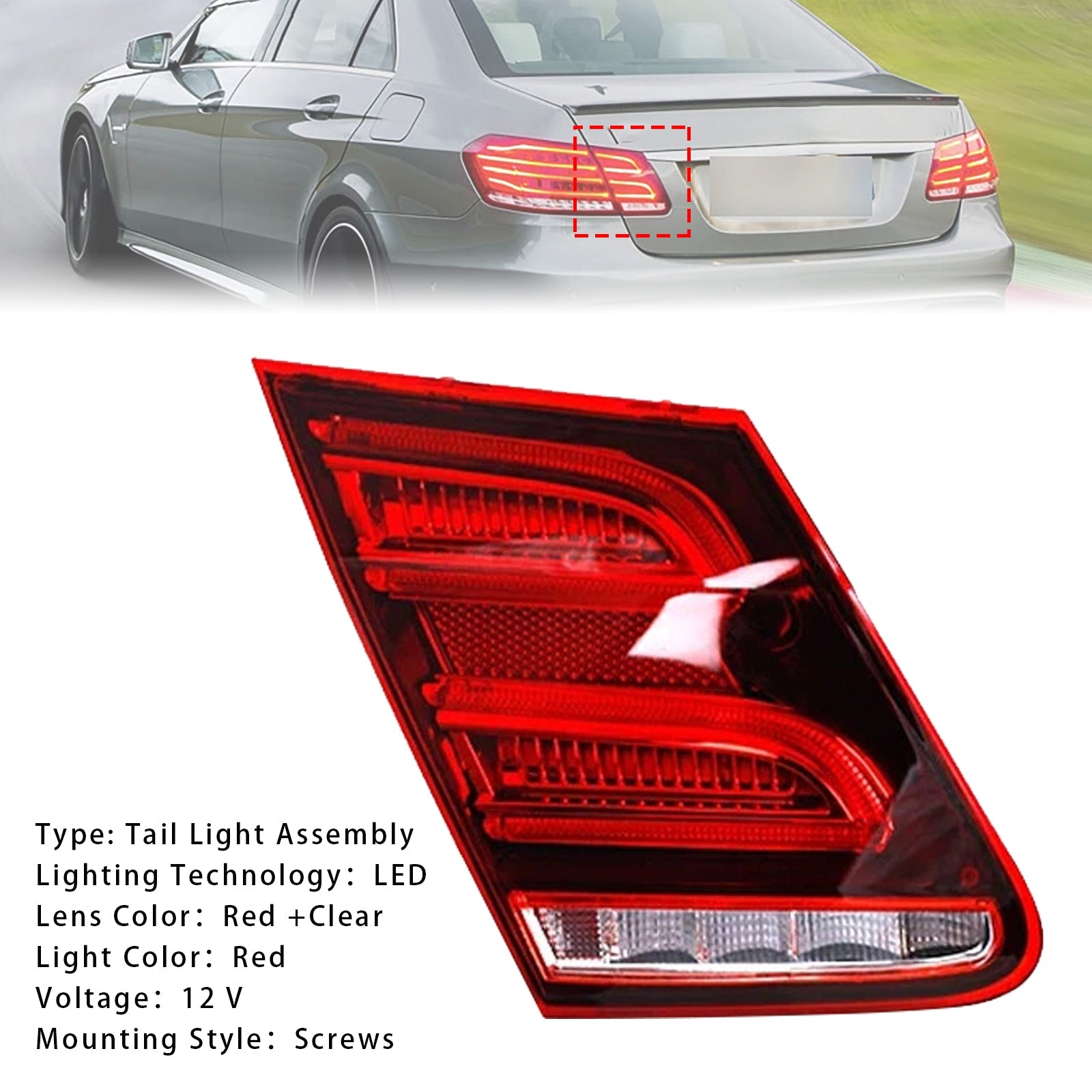 2014 Mercedes-Benz E250/E350/E400/E550/E63 AMG/E63 AMG S Left LED Inner Rear Tail Light Brake Lamp 2129060303 2129062757