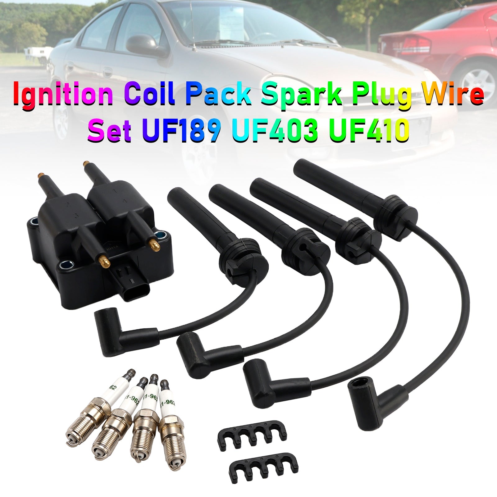 1995-1999 DODGE AVENGER Ignition Coil Pack Spark Plug Wire Set UF189 UF403 UF410