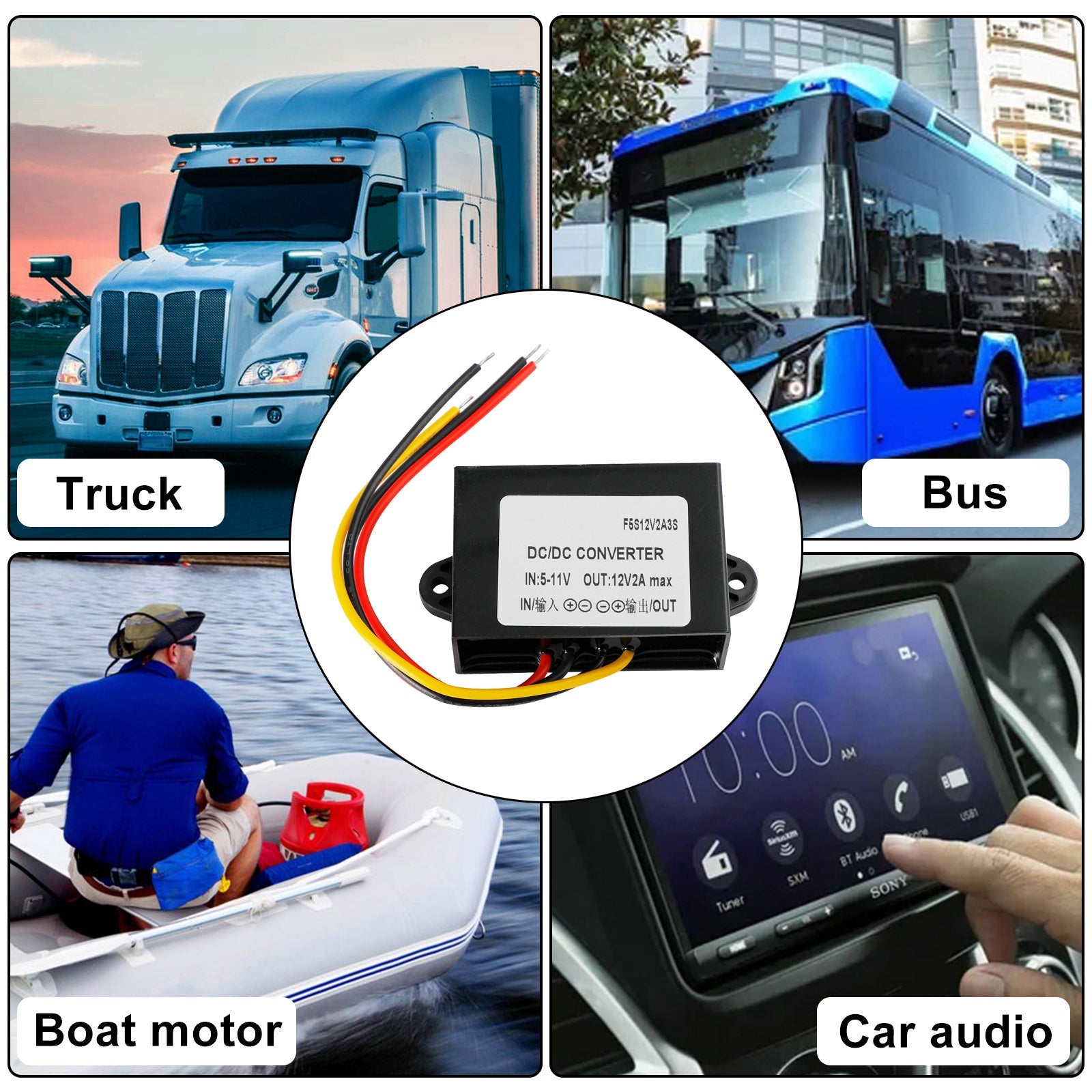 Waterproof DC-DC Boost Step-Up Converter 2A 6V To 12V Car Power Supply Module