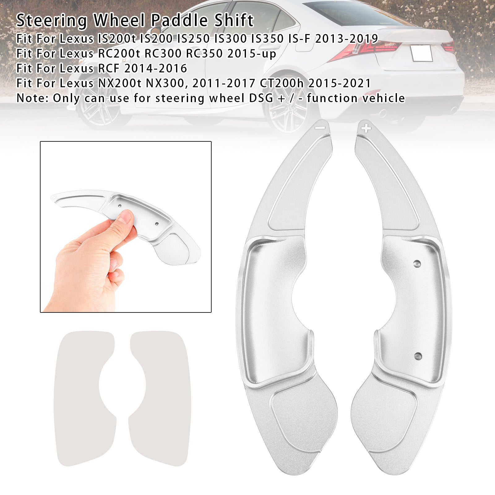 Steering Wheel Paddle Shifter Extensions For Lexus IS RC RCF NX