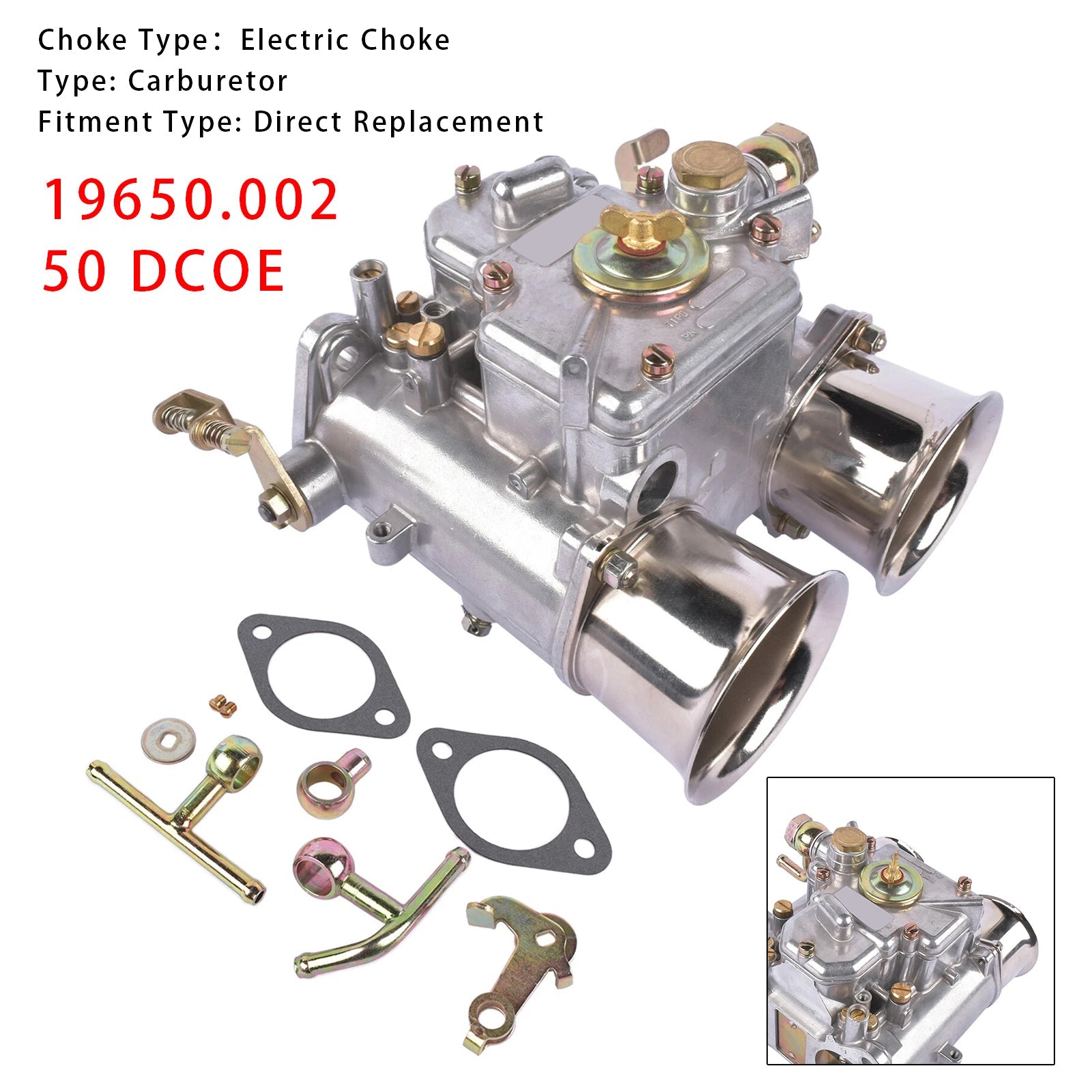Carburetor 19650.002 For Weber 50 DCOE 50mm Draft W/Electric Choke 4cyl 6cyl
