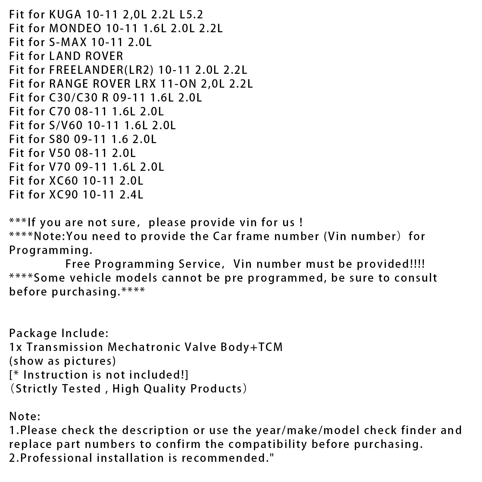 6DCT450 MPS6  7M5R-7H035-AE Transmission Mechatronic Valve Body+TCM For Ford