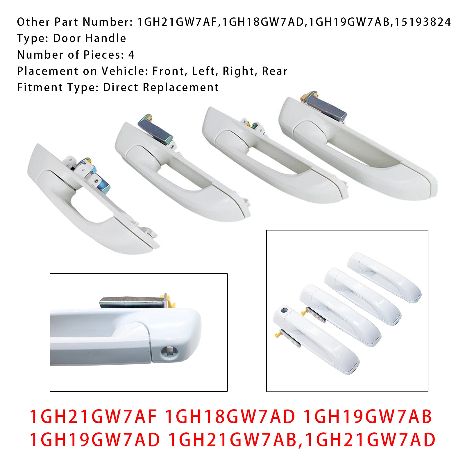 2012-2018 Dodge Ram 1500 2500 3500 4pcs Door Handles