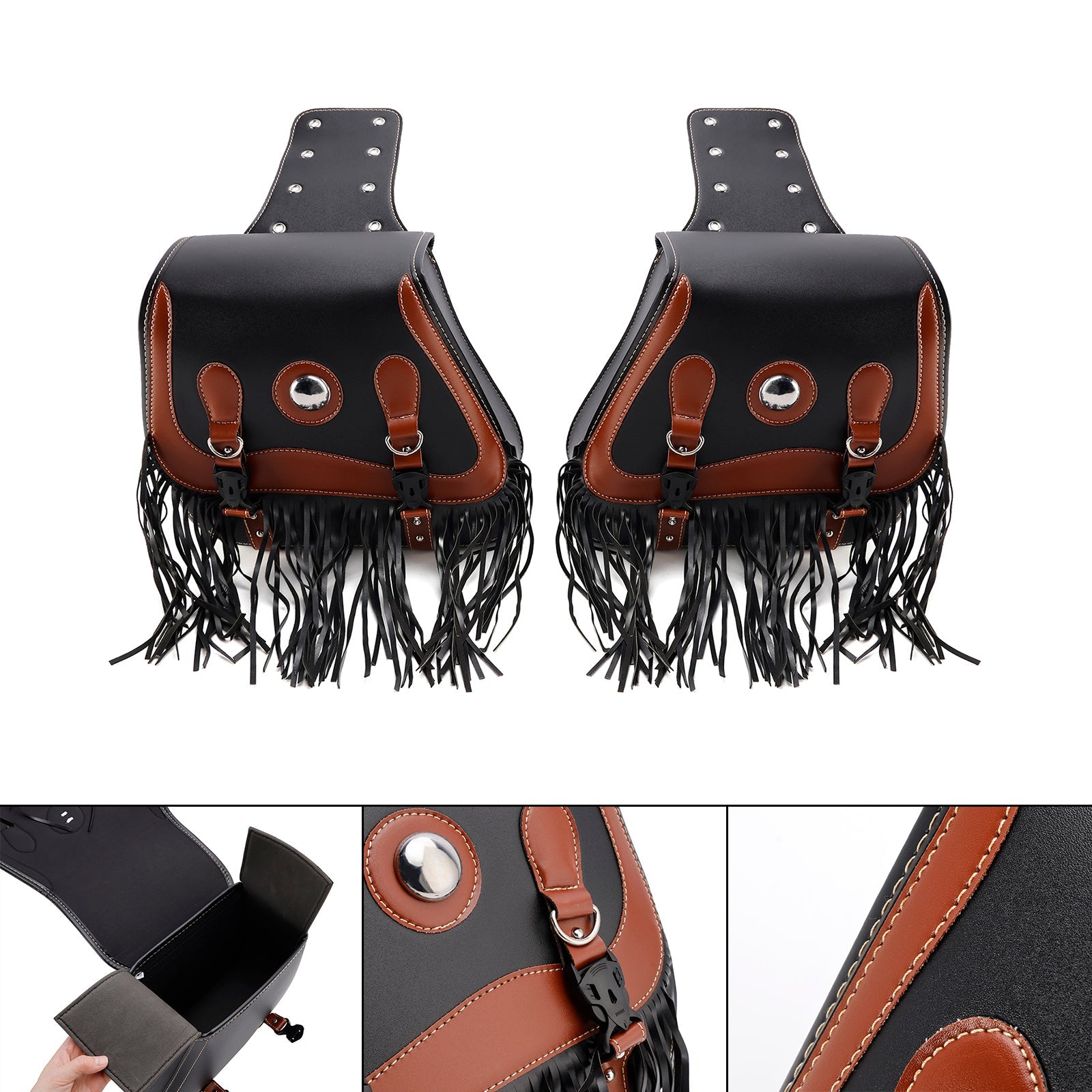 Tail Bag Side Saddlebag Tail Bag Luggage Pouch Storage Black 26L For Motorbike