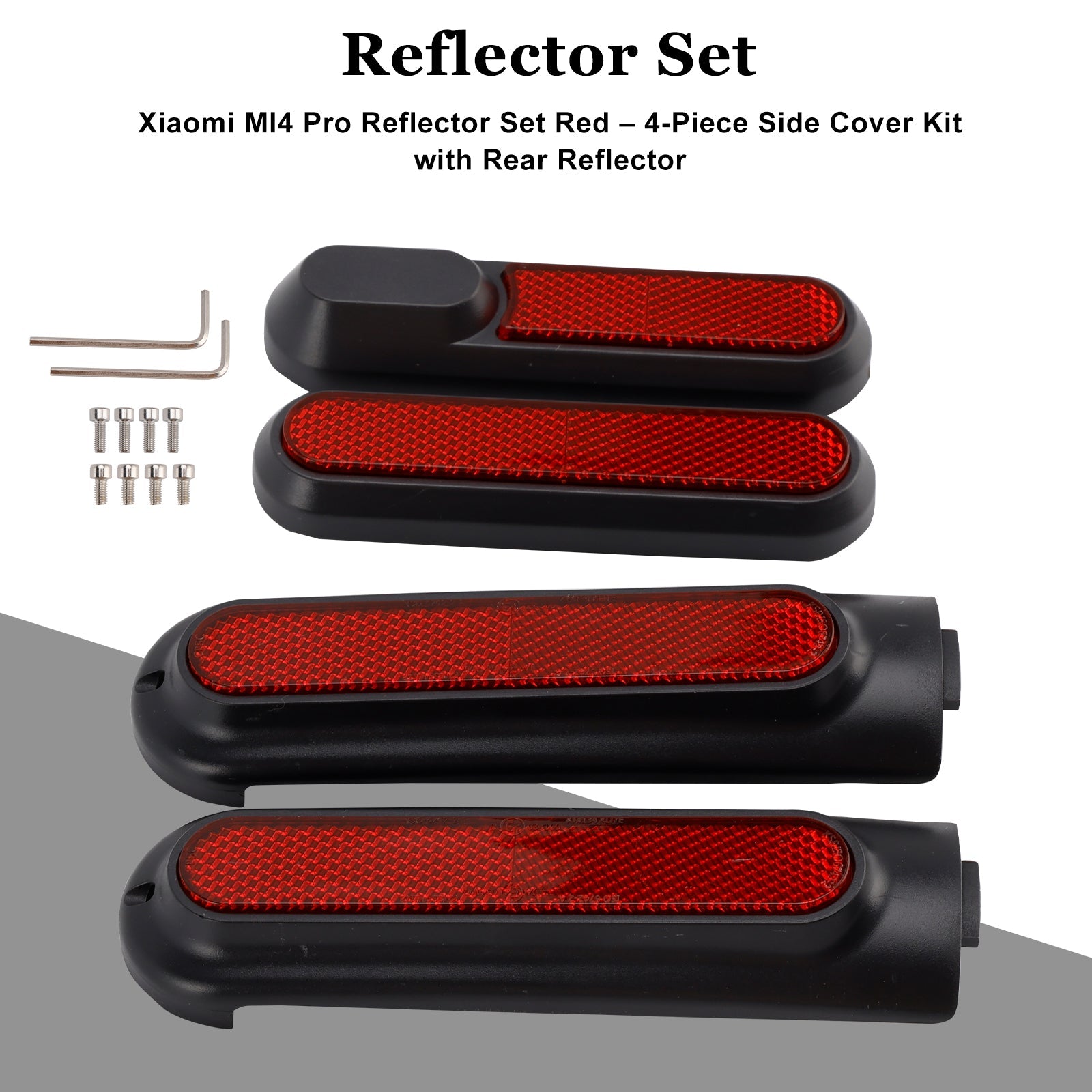 Set of 4 Scooter Side Covers with Rear Reflector for Xiaomi 4 Pro(1st Gen)