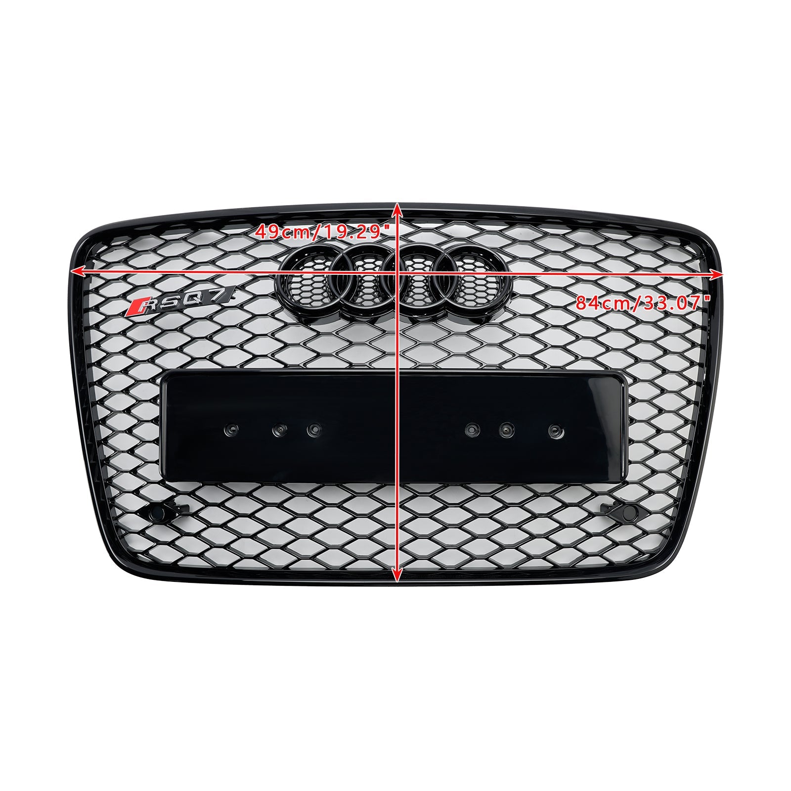 Gloss Black Front Bumper Radiator Vent Mesh Grille Grill Fit Audi Q7 2005-2015