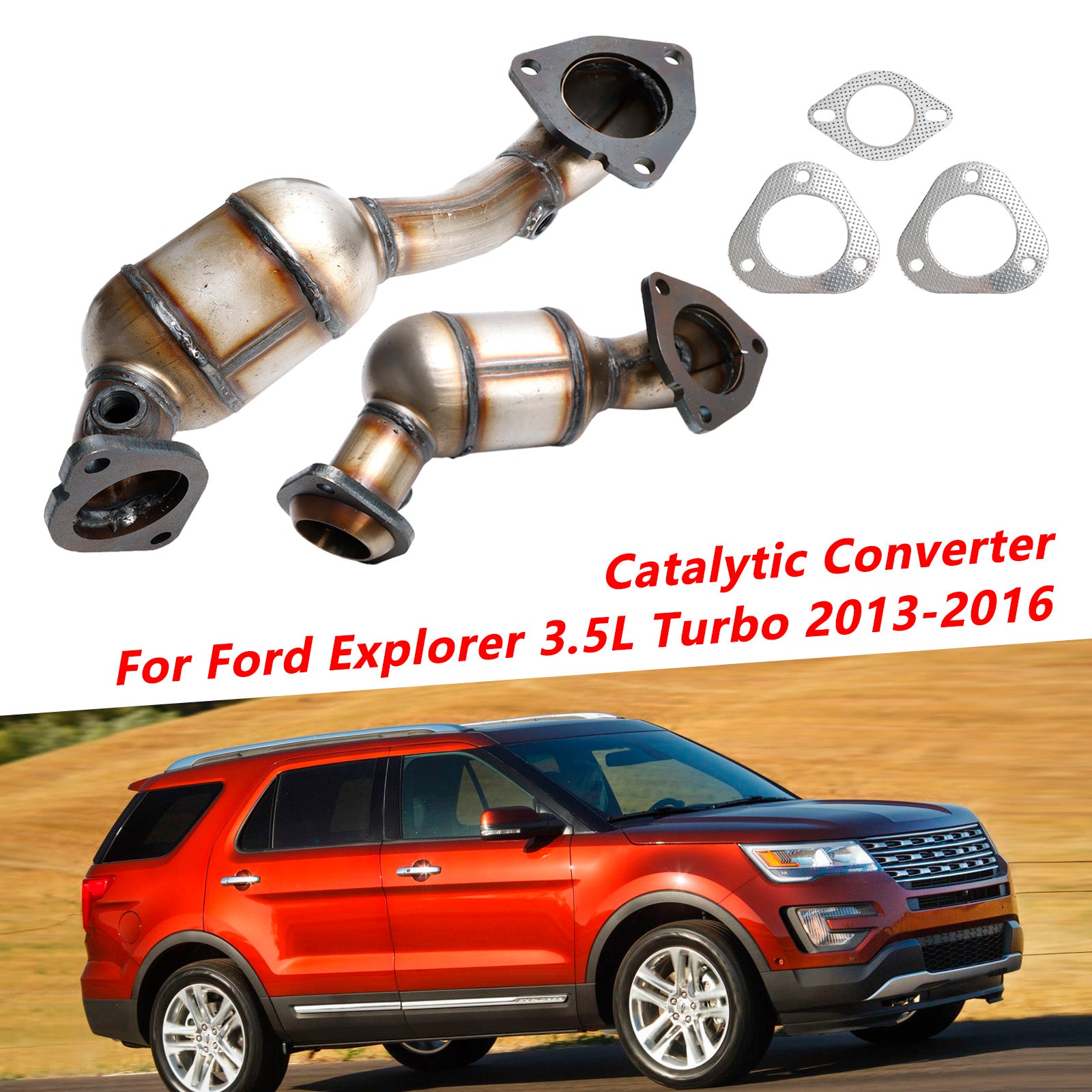 Par de convertidor catalítico para Ford Explorer 3.5L Turbo 2013-2016