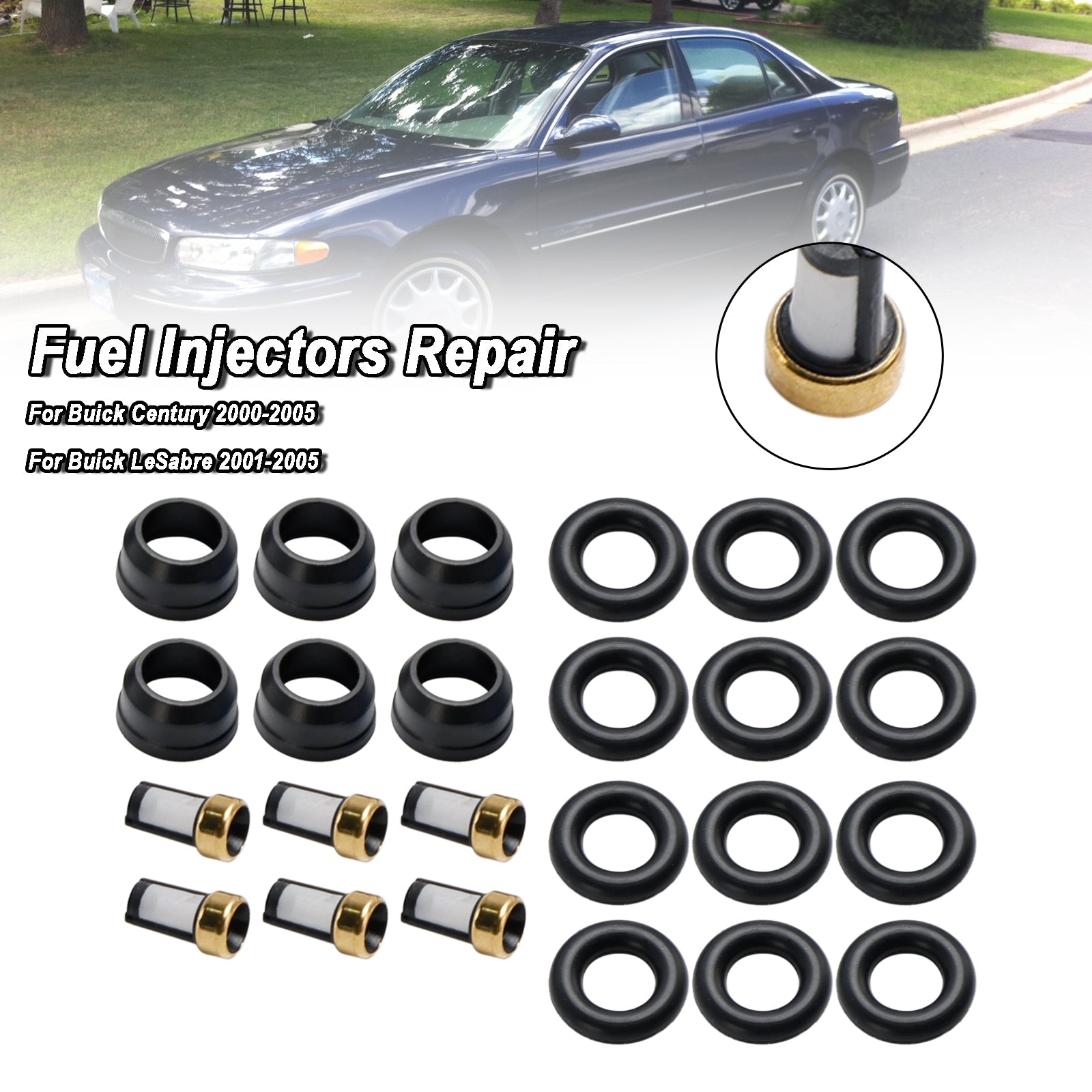 6PCS Fuel Injector Repair Kit O-Rings FJ318 Fit Buick Fit Chevy Fit Pontiac