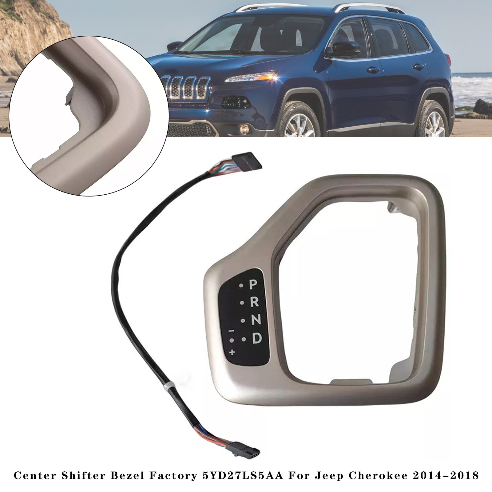 Center Shifter Bezel Factory 5YD27LS5AA For Jeep Cherokee 2014-2018