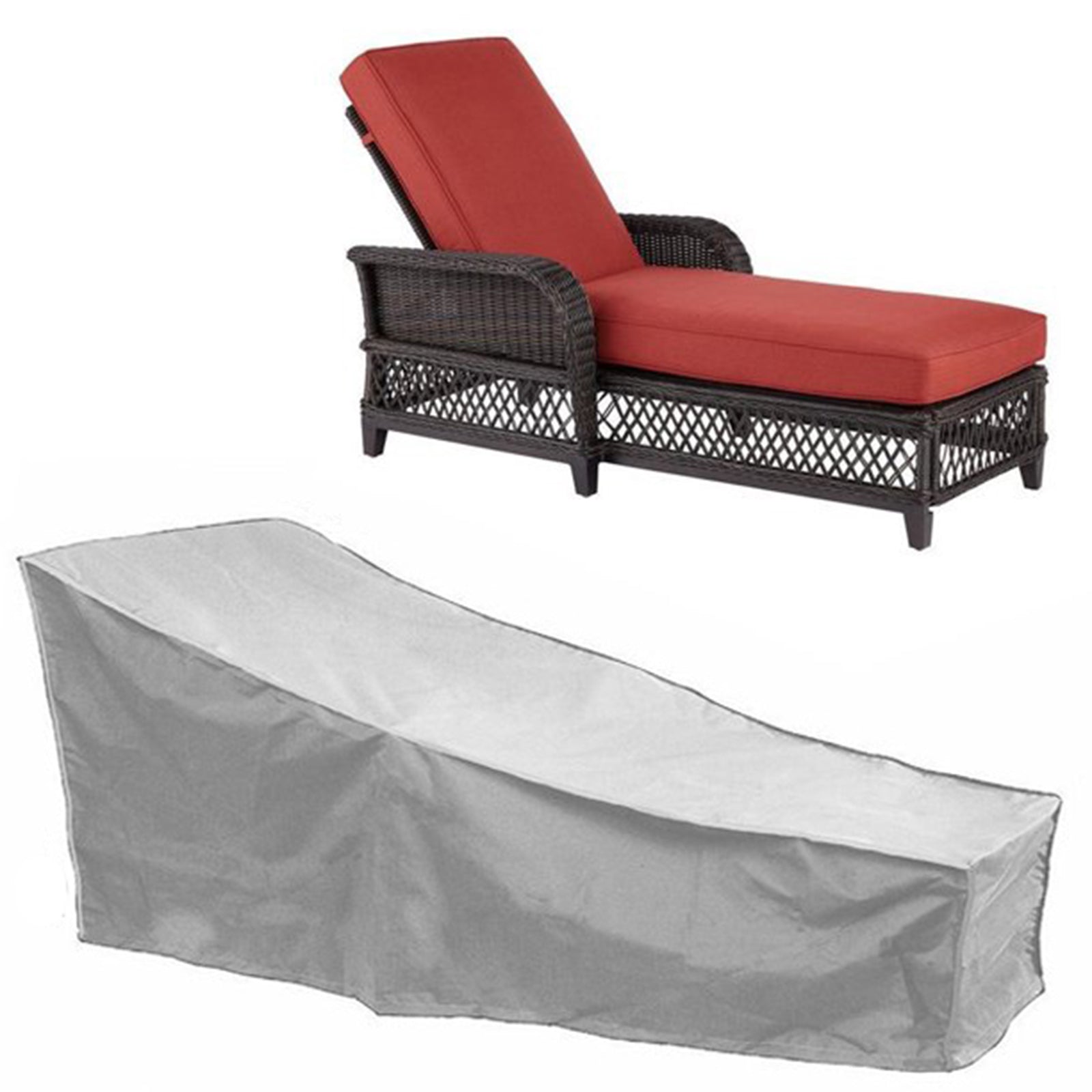 Silver Sun Lounge Chair Dust Oxford Outdoor Garden Furniture Cover Waterproof