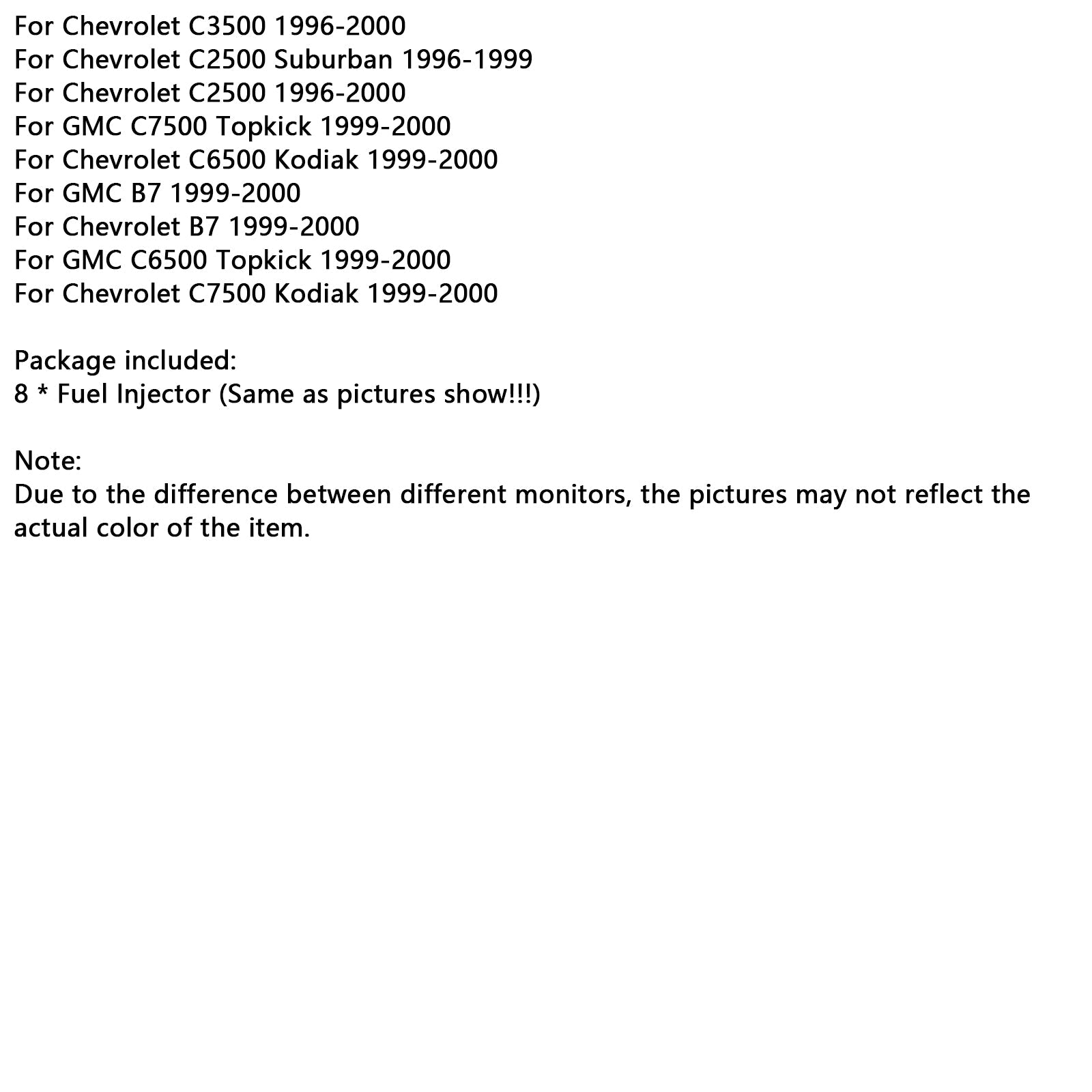 8PCS Fuel Injector 17109596 Fit Chevrolet Fit GMC 7.4L V8 1996-2000 83211150