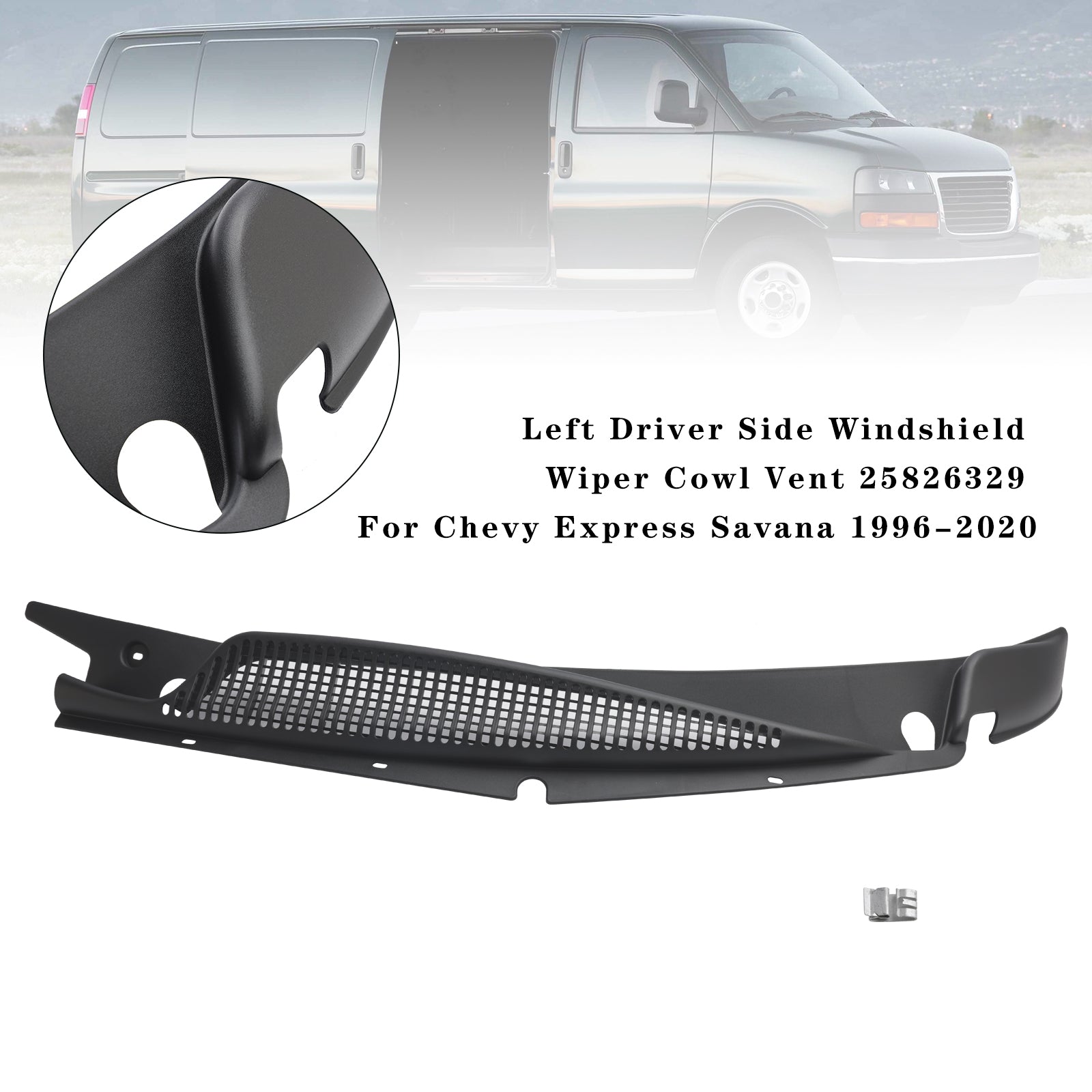 Left Driver Side Windshield Wiper Cowl Vent 25826329 For Chevy Express