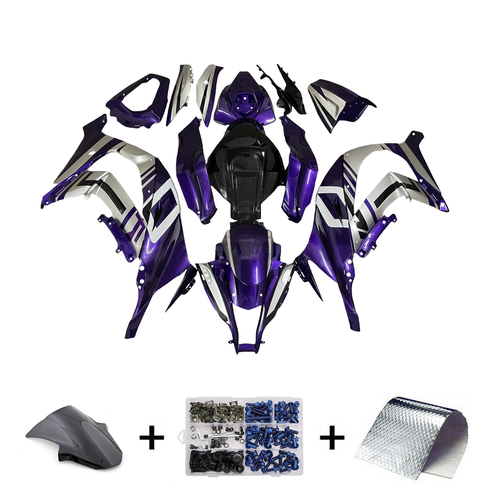 Injection Fairing Kit Bodywork Plastic ABS fit For Kawasaki ZX10R 2011-2015