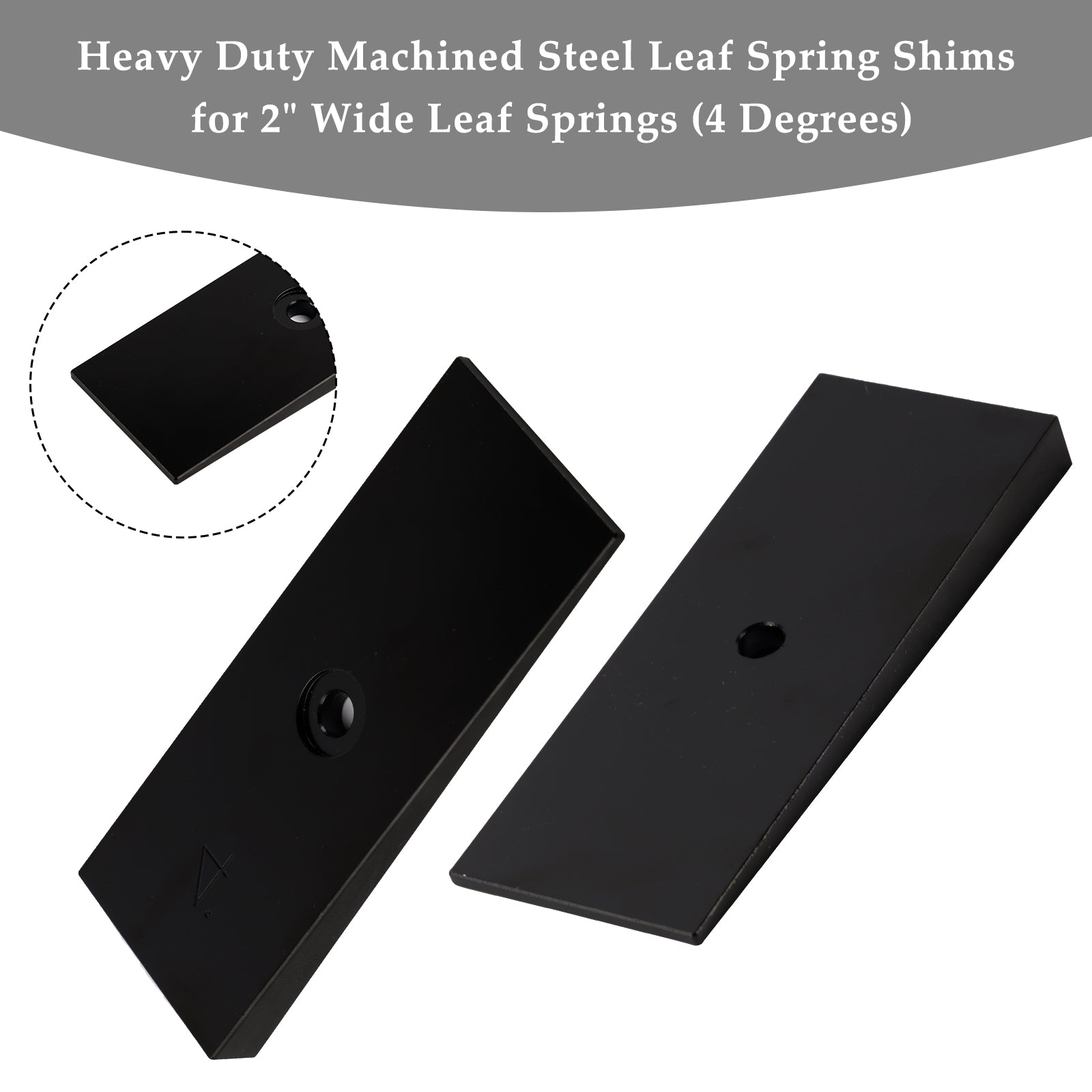 2PCS 2" Wide 4°Degree Steel Leaf Spring Degree Shims