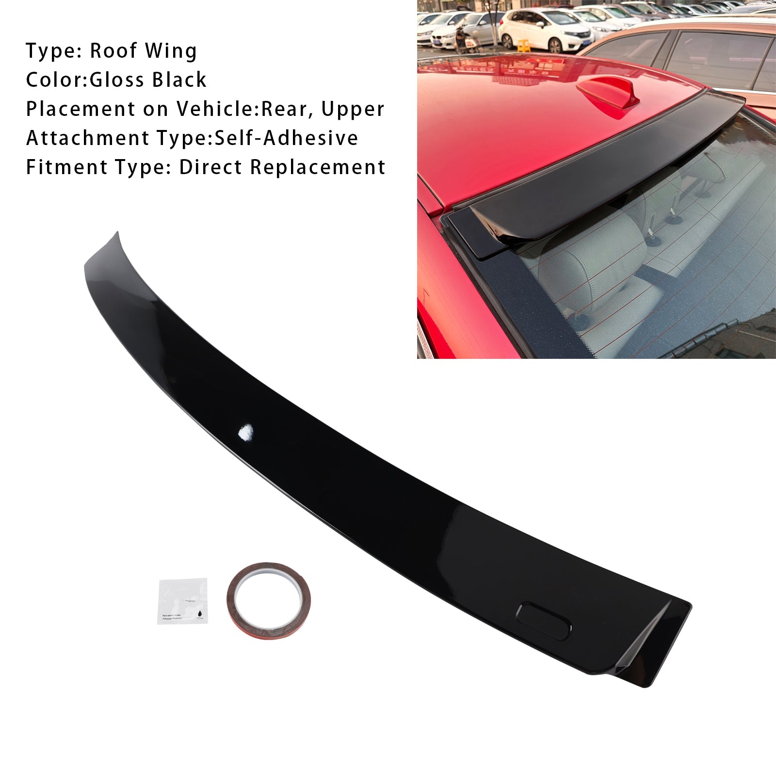 2004-2013 BMW 3 Series Saloon E90  M3 Saloon E90 models Gloss Black Rear Roof Spoiler Window Wing
