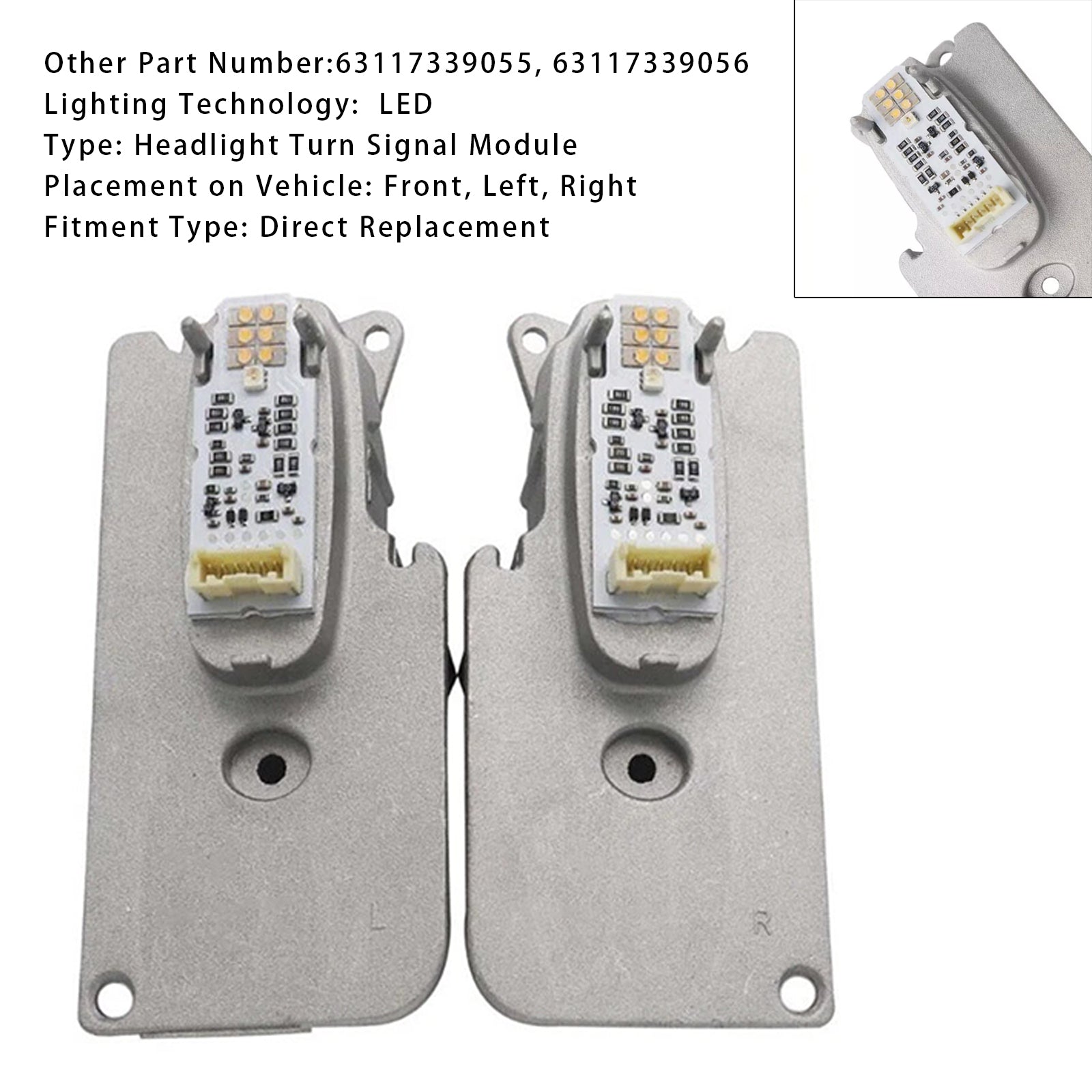 2X LED Headlight Module 63117339055 56 For BMW 7 Series F01 F02 LCI