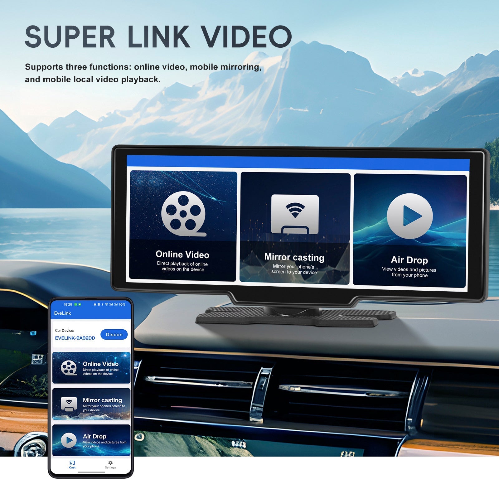 10.26 HD Display Car Navigation System CarPlay all-in-one Machine 12 LED Camera